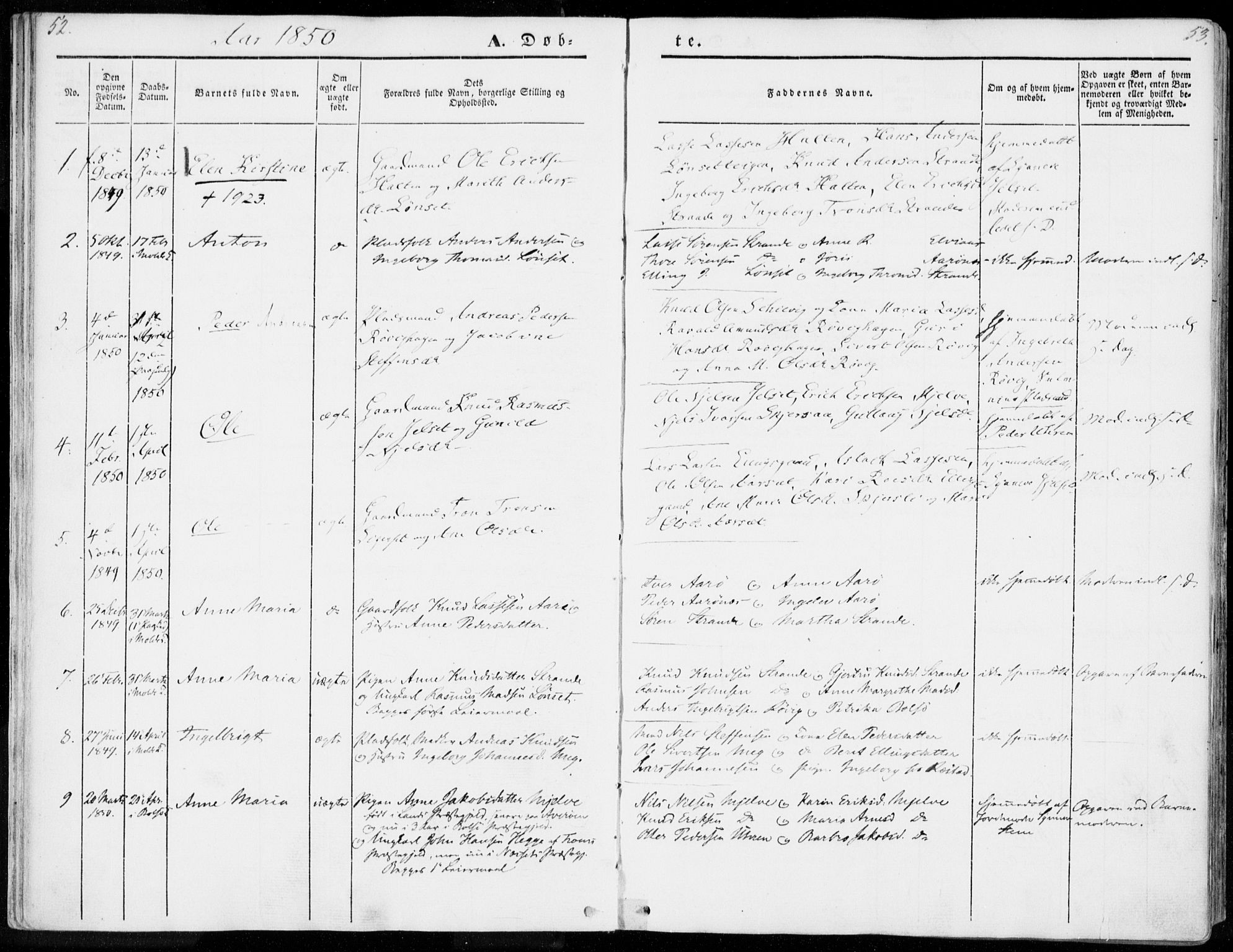 Ministerialprotokoller, klokkerbøker og fødselsregistre - Møre og Romsdal, SAT/A-1454/555/L0653: Parish register (official) no. 555A04, 1843-1869, p. 52-53