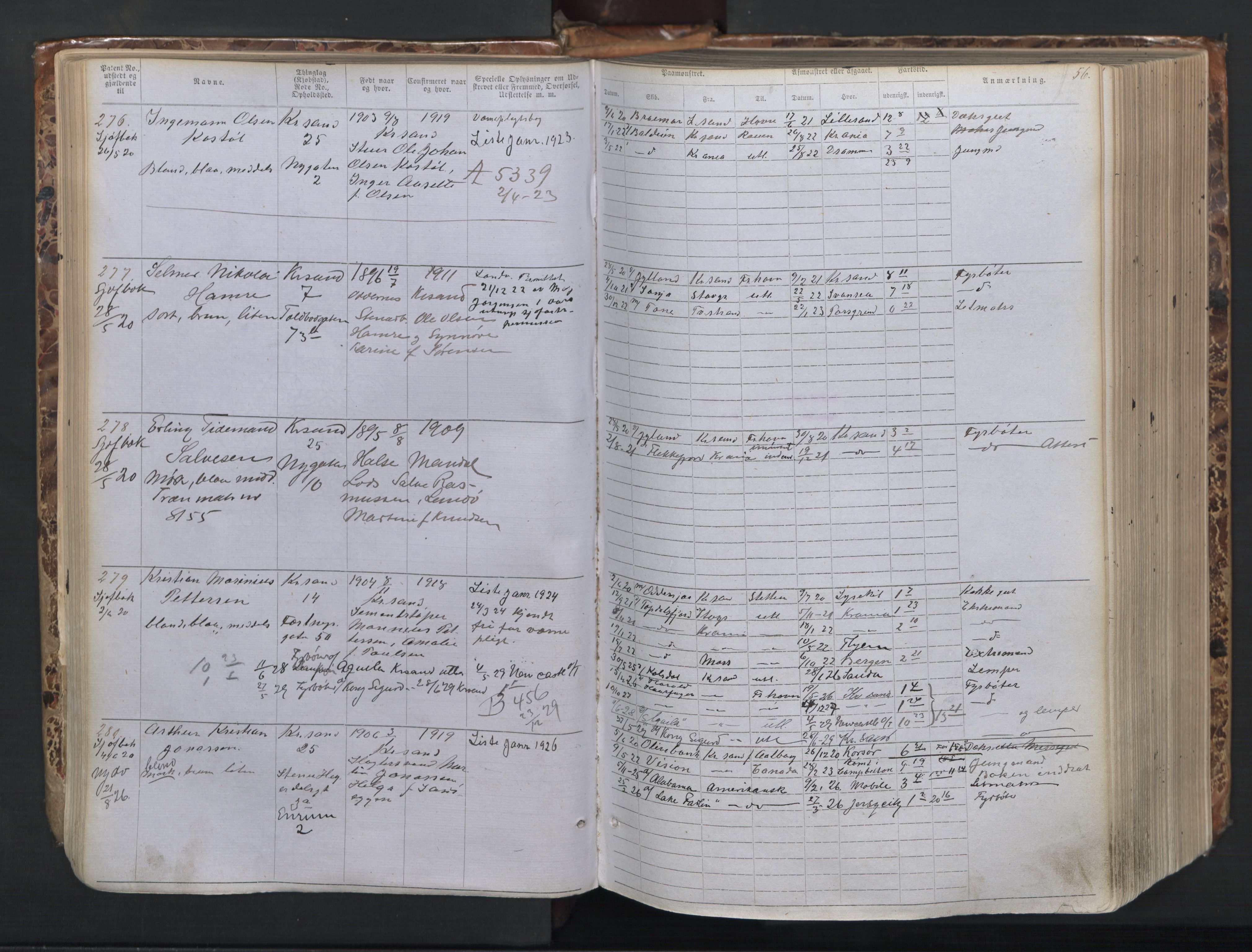Kristiansand mønstringskrets, AV/SAK-2031-0015/F/Fa/L0008: Annotasjonsrulle nr 1-1330 med register, I-6, 1915-1948, p. 80