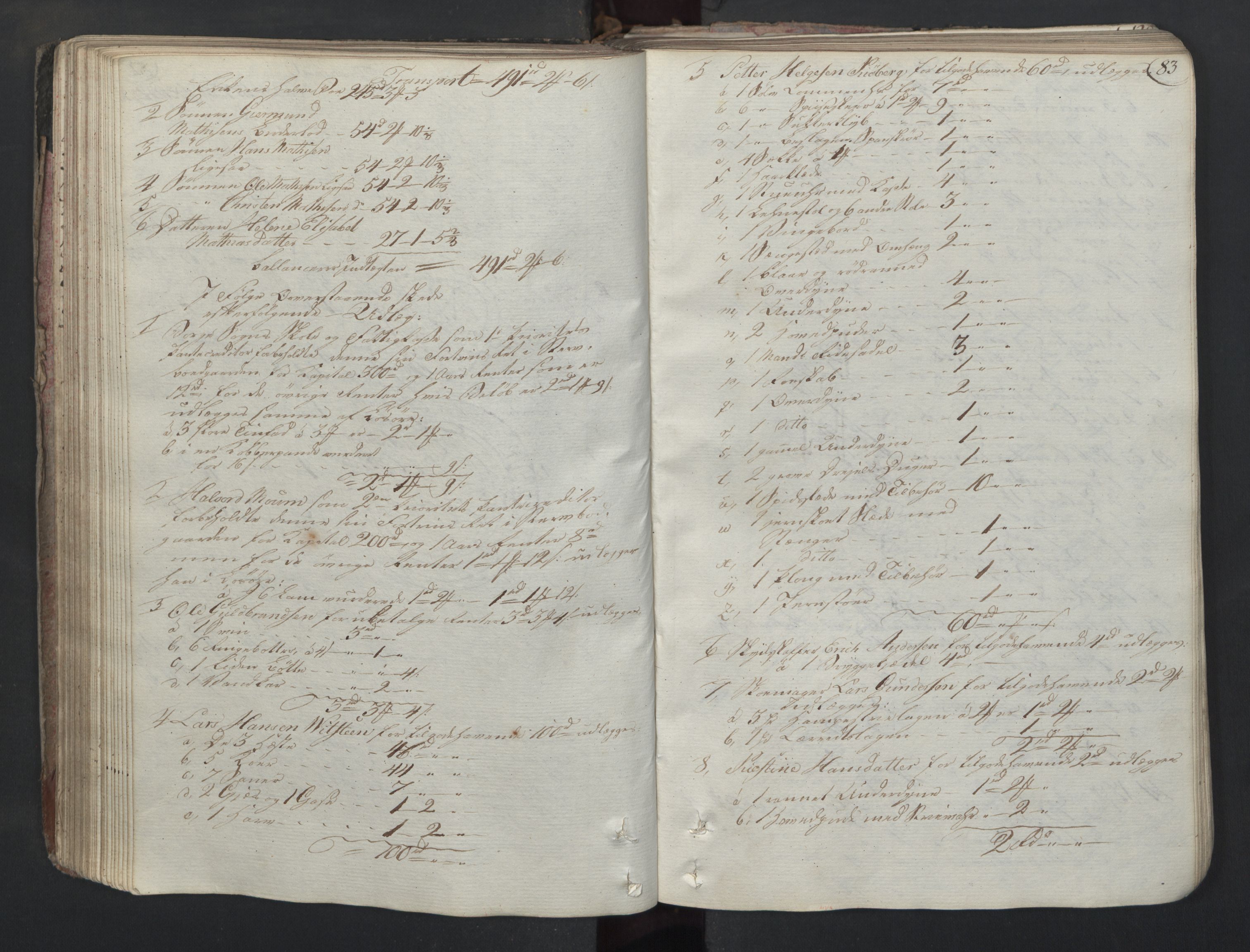 Forsvaret, Generalauditøren, AV/RA-RAFA-1772/F/Fj/Fjc/L0009: Skifteprotokol for det søndenfjeldske inf. reg.s nationale batailloner, 1789-1807, p. 82b-83a