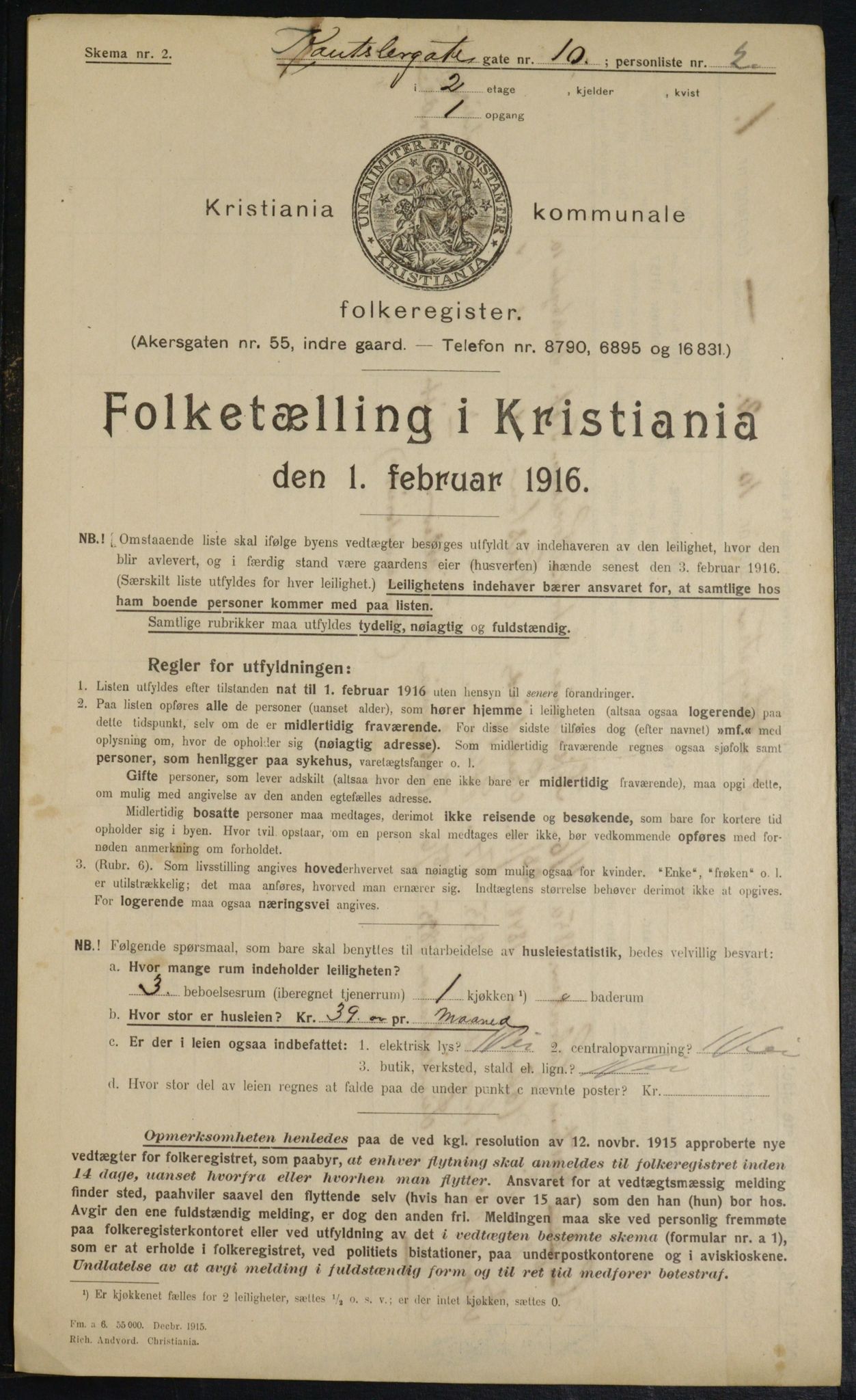 OBA, Municipal Census 1916 for Kristiania, 1916, p. 49180