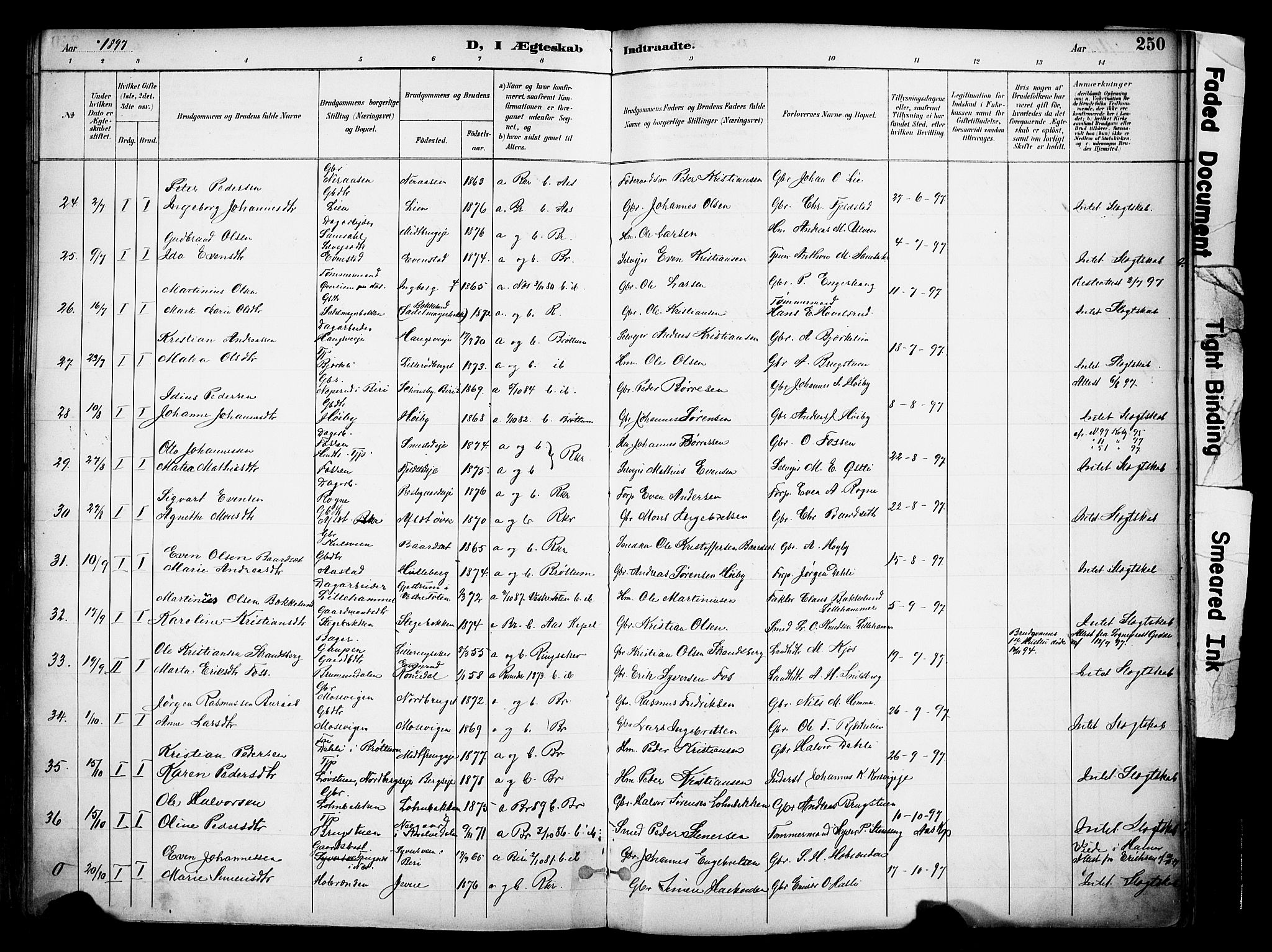 Ringsaker prestekontor, AV/SAH-PREST-014/K/Ka/L0017: Parish register (official) no. 17, 1891-1902, p. 250