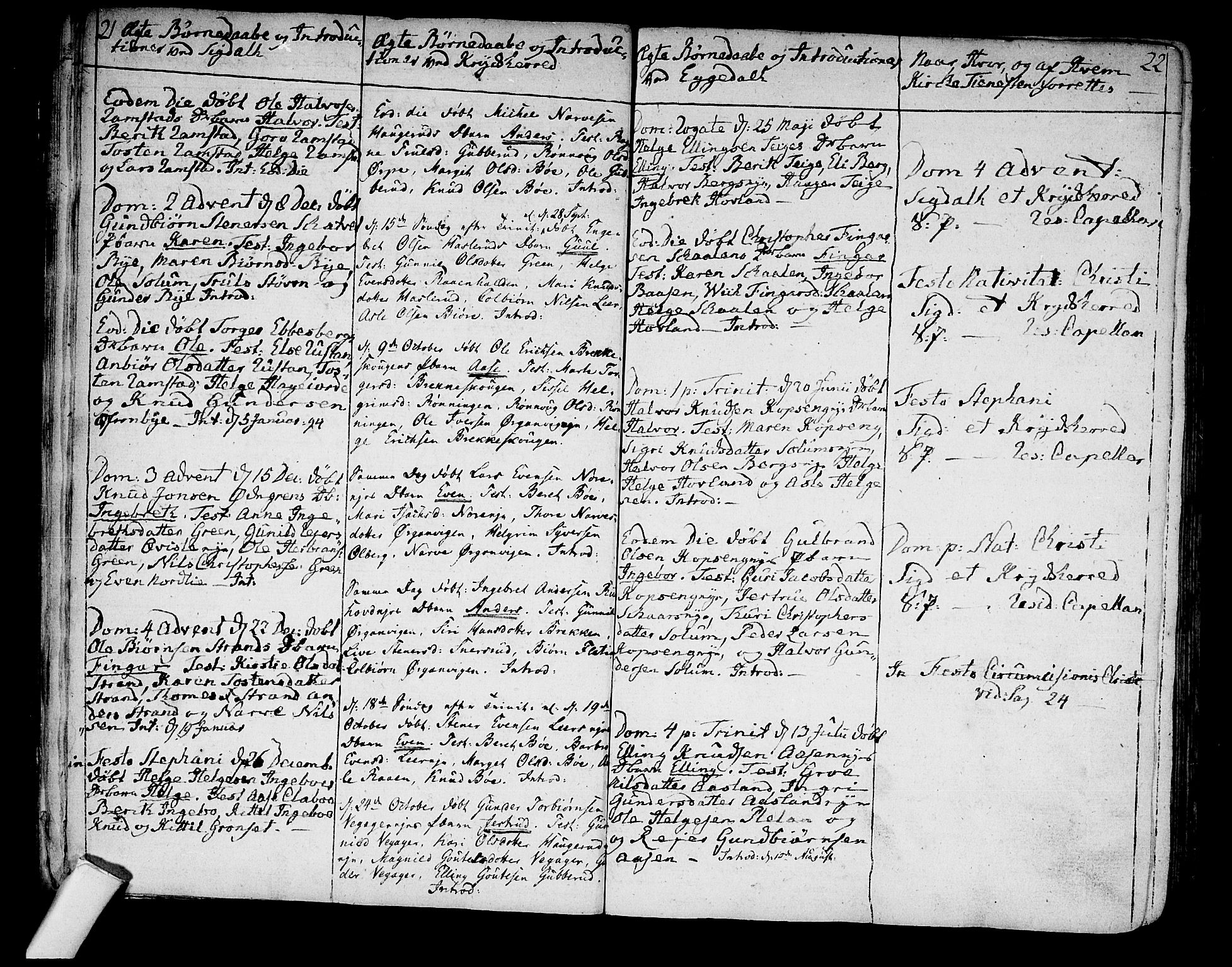 Sigdal kirkebøker, AV/SAKO-A-245/F/Fa/L0003: Parish register (official) no. I 3, 1793-1811, p. 21-22