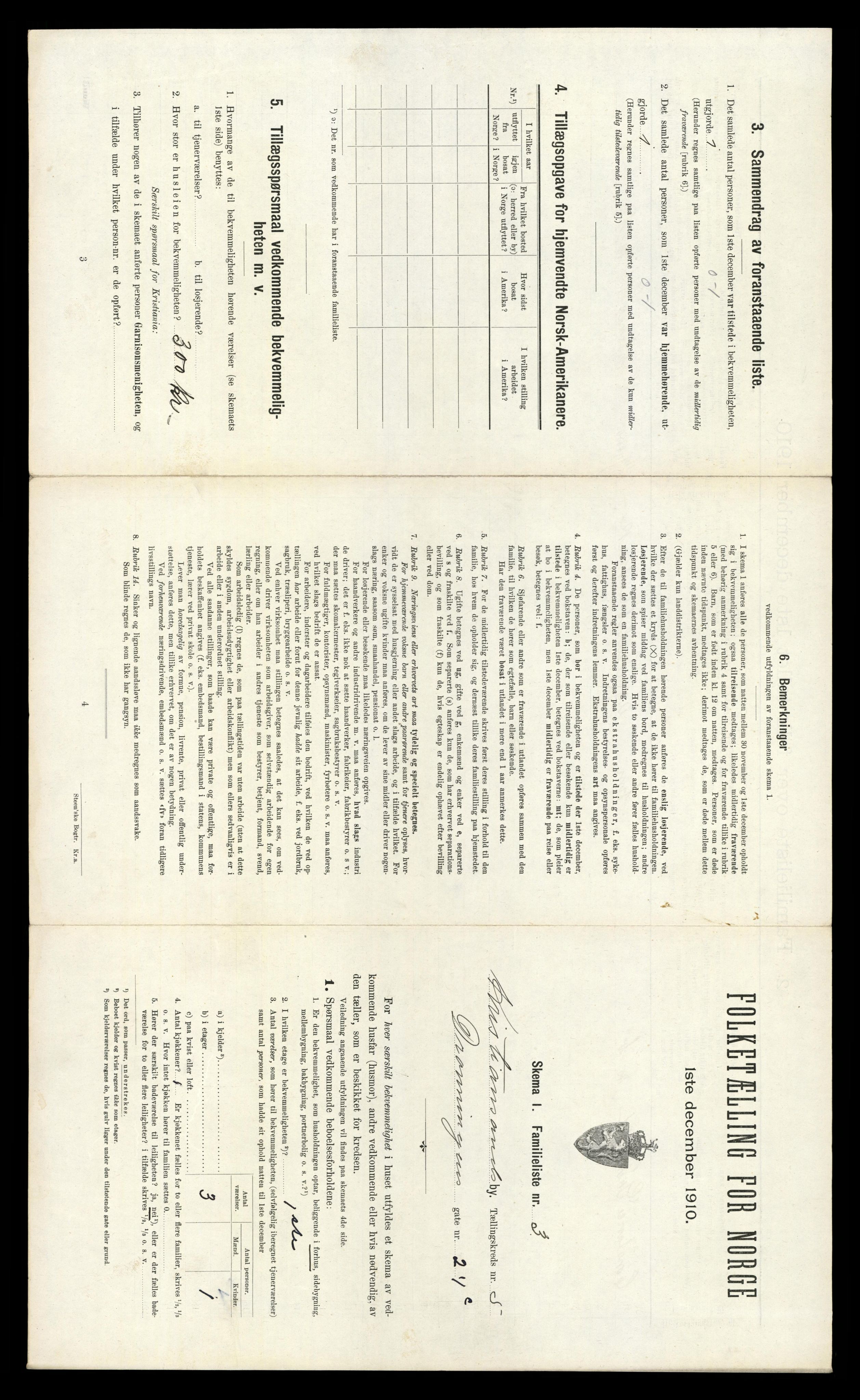 RA, 1910 census for Kristiansand, 1910, p. 1134