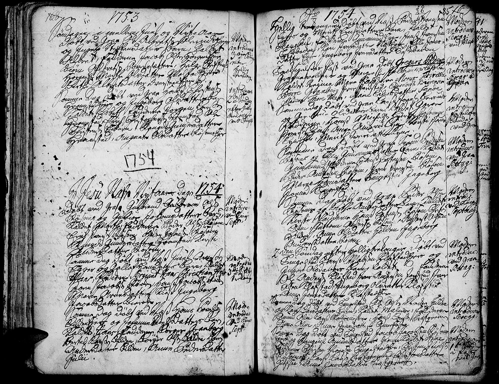Gran prestekontor, SAH/PREST-112/H/Ha/Haa/L0003: Parish register (official) no. 3, 1745-1758, p. 85
