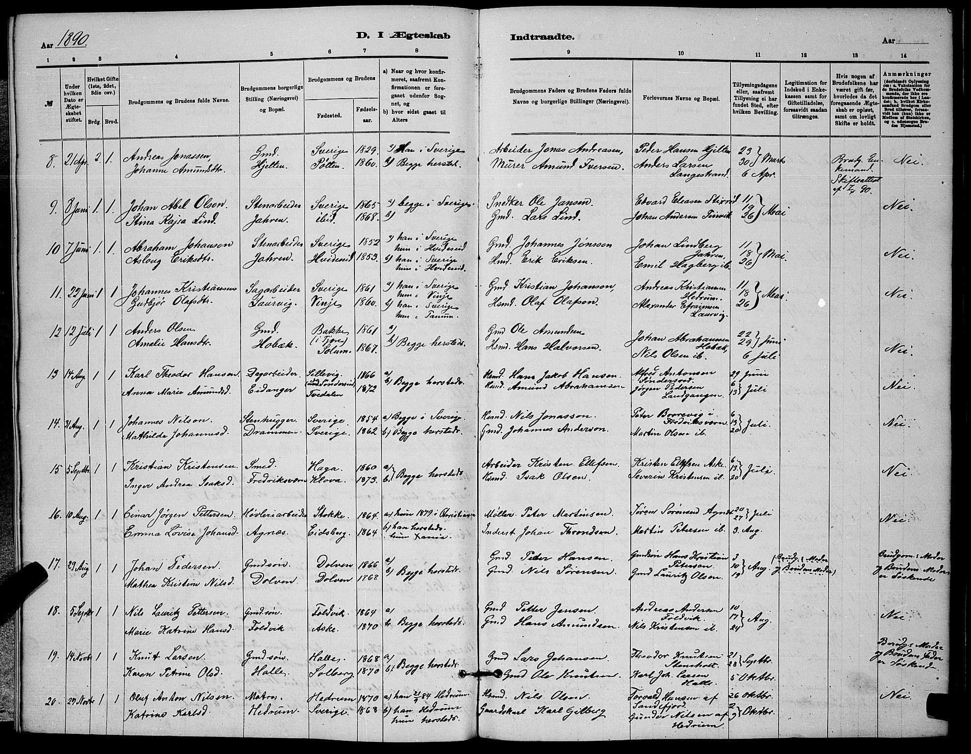 Brunlanes kirkebøker, AV/SAKO-A-342/G/Ga/L0003: Parish register (copy) no. I 3, 1877-1898