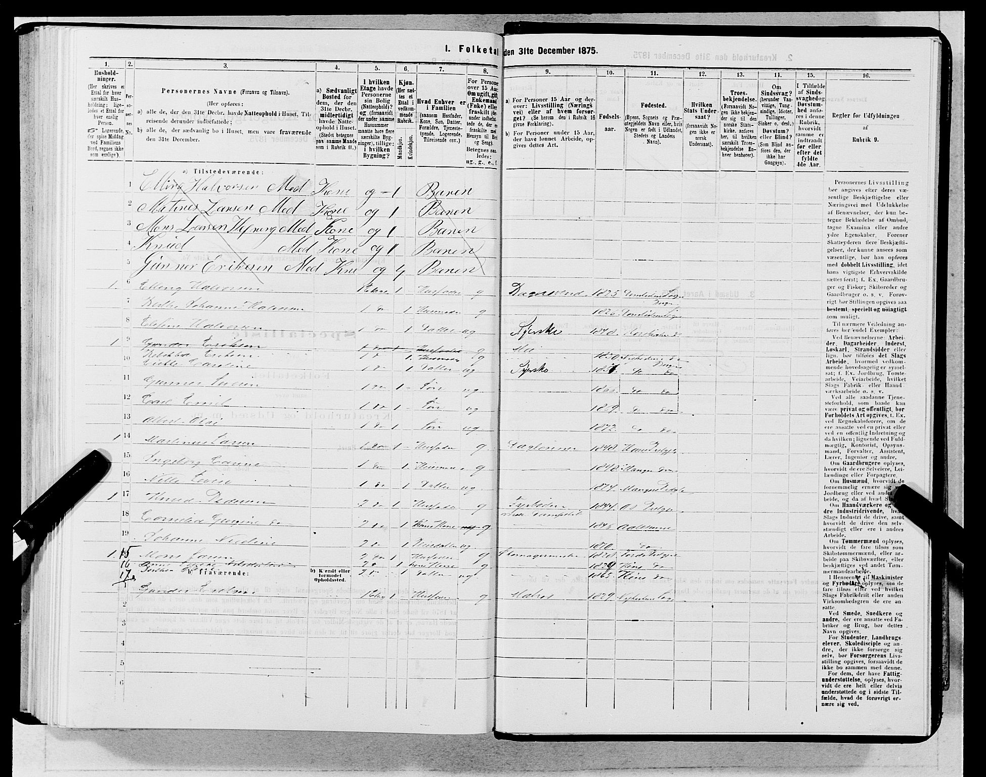 SAB, 1875 census for 1301 Bergen, 1875, p. 5161