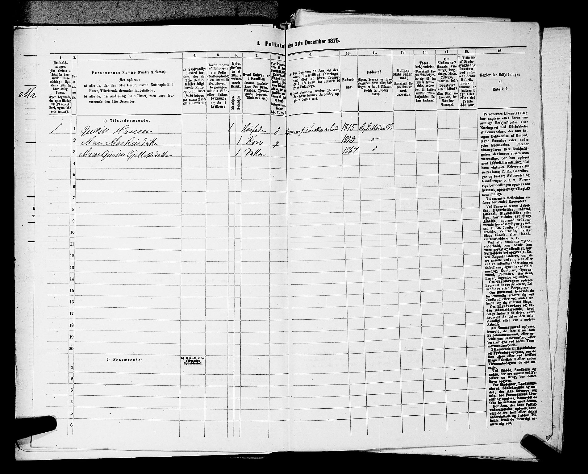 SAKO, 1875 census for 0623P Modum, 1875, p. 1279