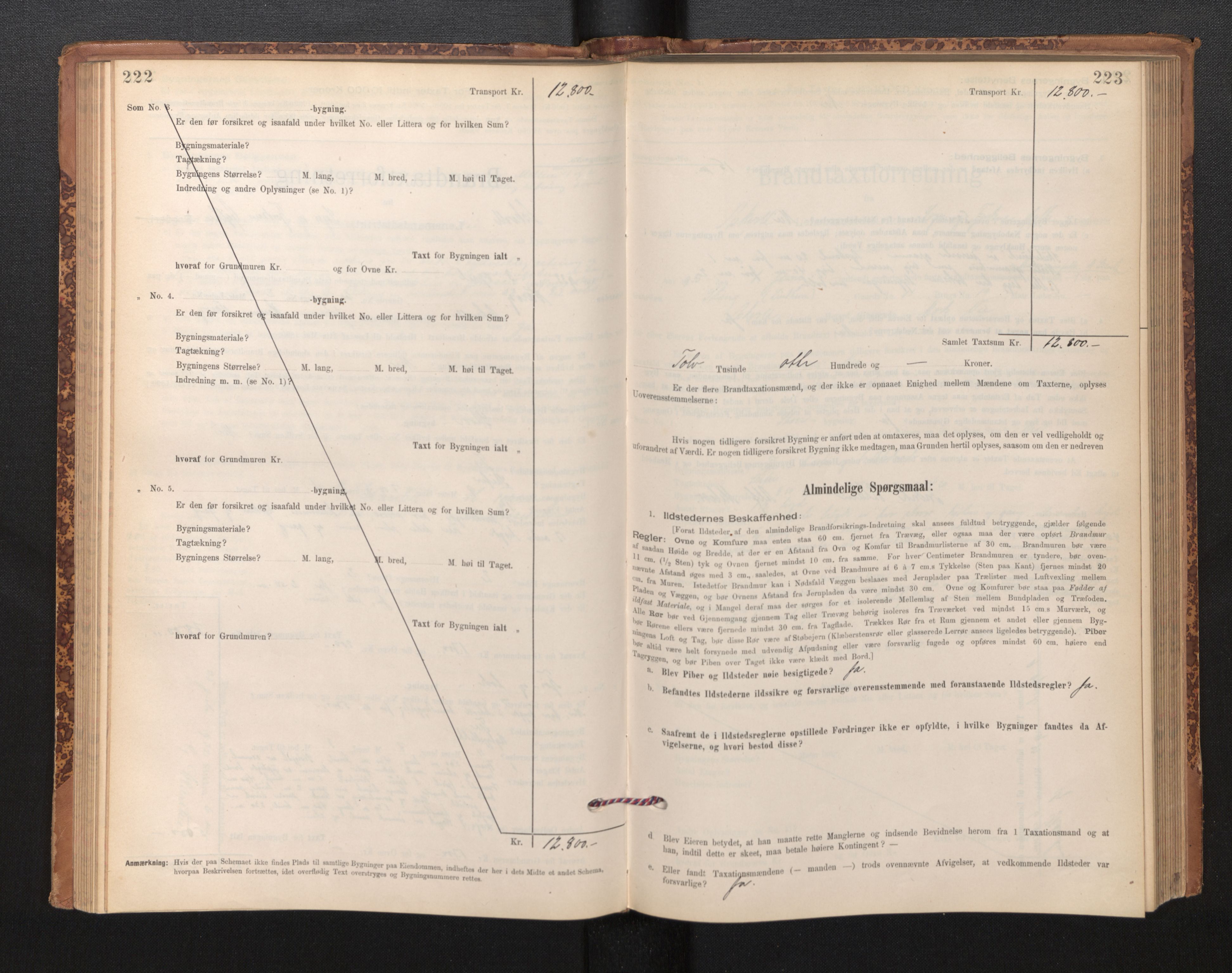 Lensmannen i Askvoll, SAB/A-26301/0012/L0004: Branntakstprotokoll, skjematakst og liste over branntakstmenn, 1895-1932, p. 222-223