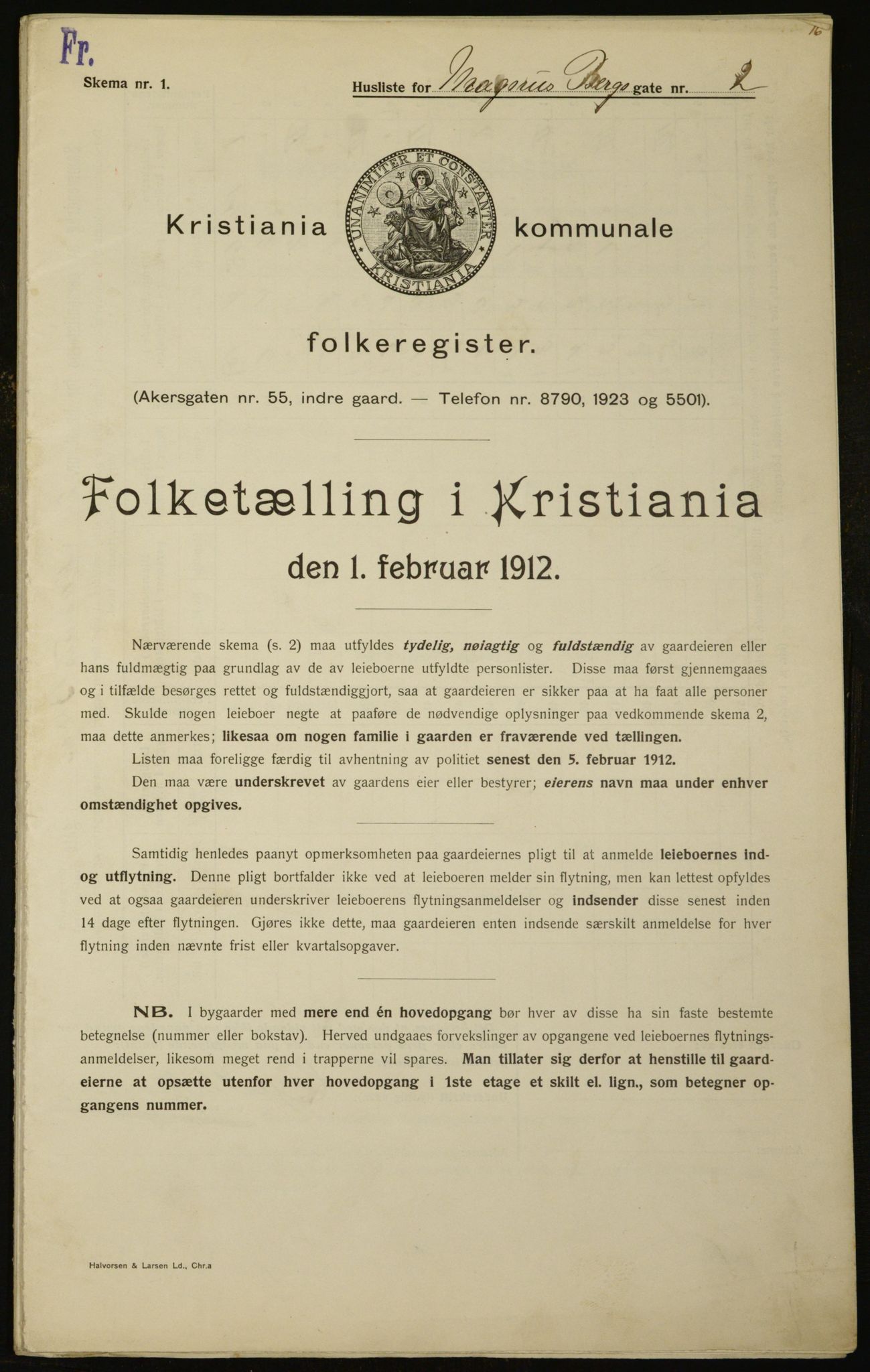 OBA, Municipal Census 1912 for Kristiania, 1912, p. 59430