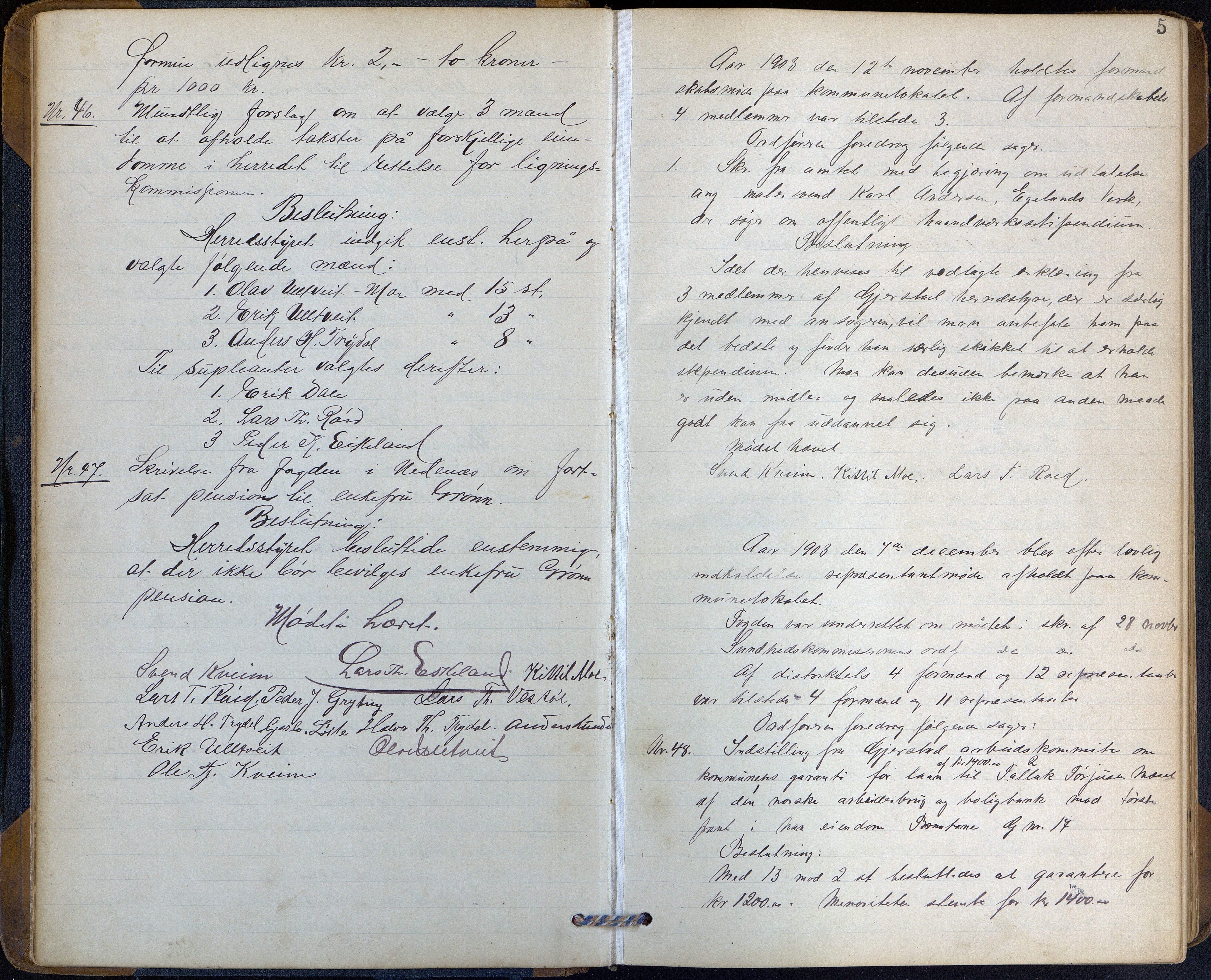 Gjerstad kommune, Kommunestyret, AAKS/KA0911-121_05/A01/L0004: Møtebok, 1903-1916, p. 5