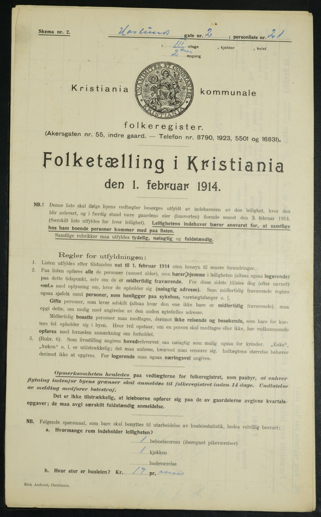 OBA, Municipal Census 1914 for Kristiania, 1914, p. 26872