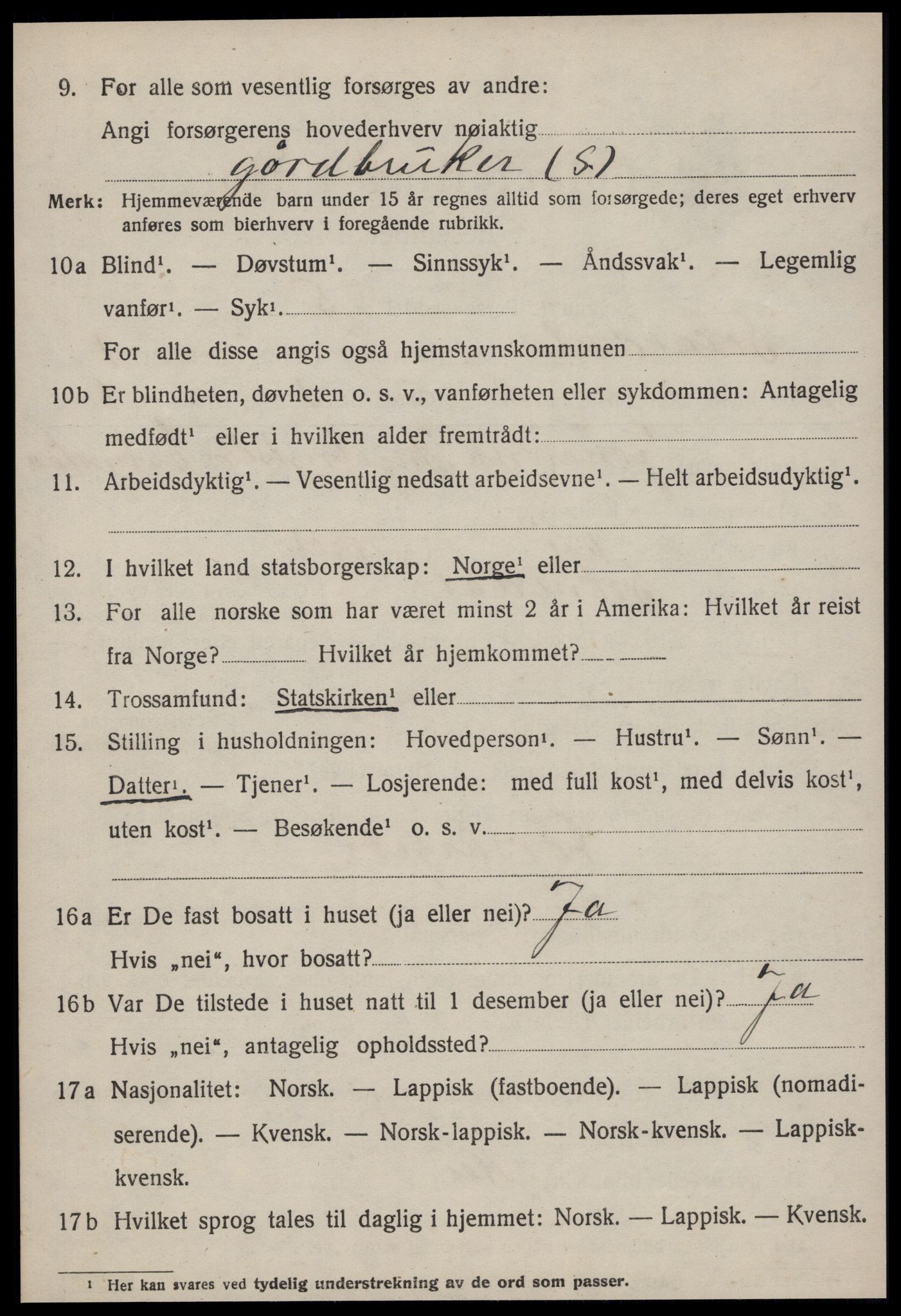 SAT, 1920 census for Soknedal, 1920, p. 847