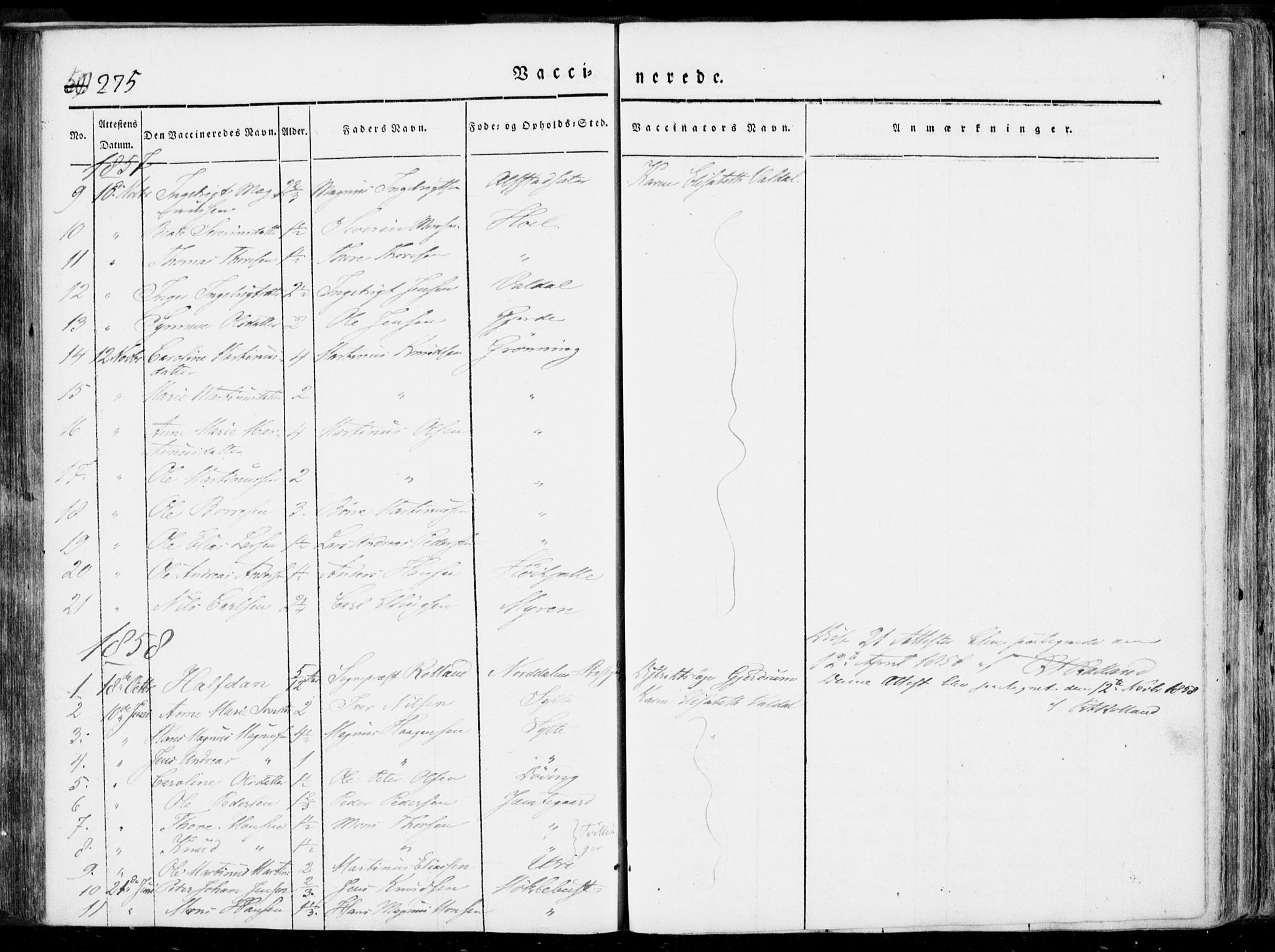 Ministerialprotokoller, klokkerbøker og fødselsregistre - Møre og Romsdal, SAT/A-1454/519/L0248: Parish register (official) no. 519A07, 1829-1860, p. 275