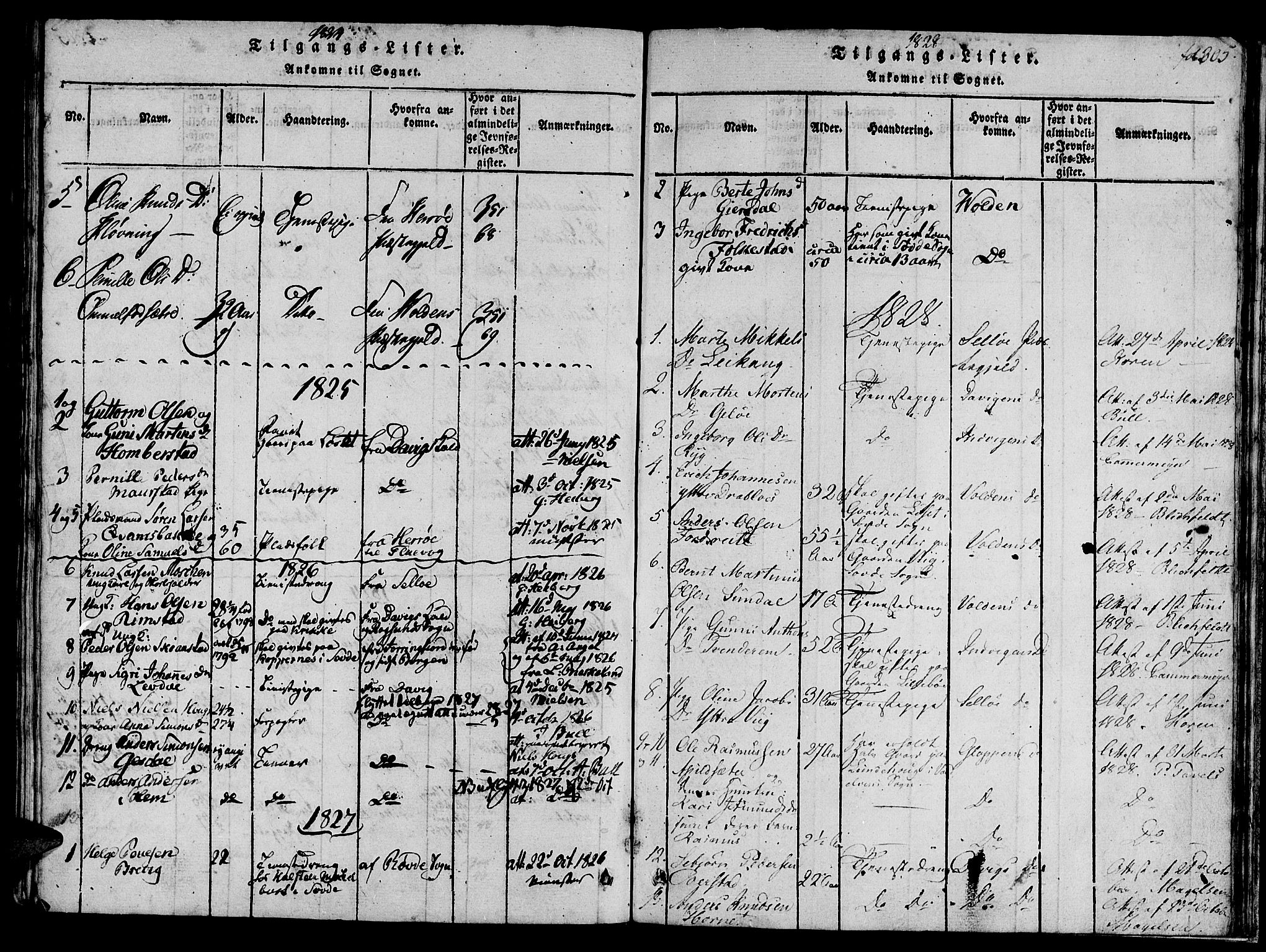 Ministerialprotokoller, klokkerbøker og fødselsregistre - Møre og Romsdal, AV/SAT-A-1454/501/L0004: Parish register (official) no. 501A04, 1816-1831, p. 305