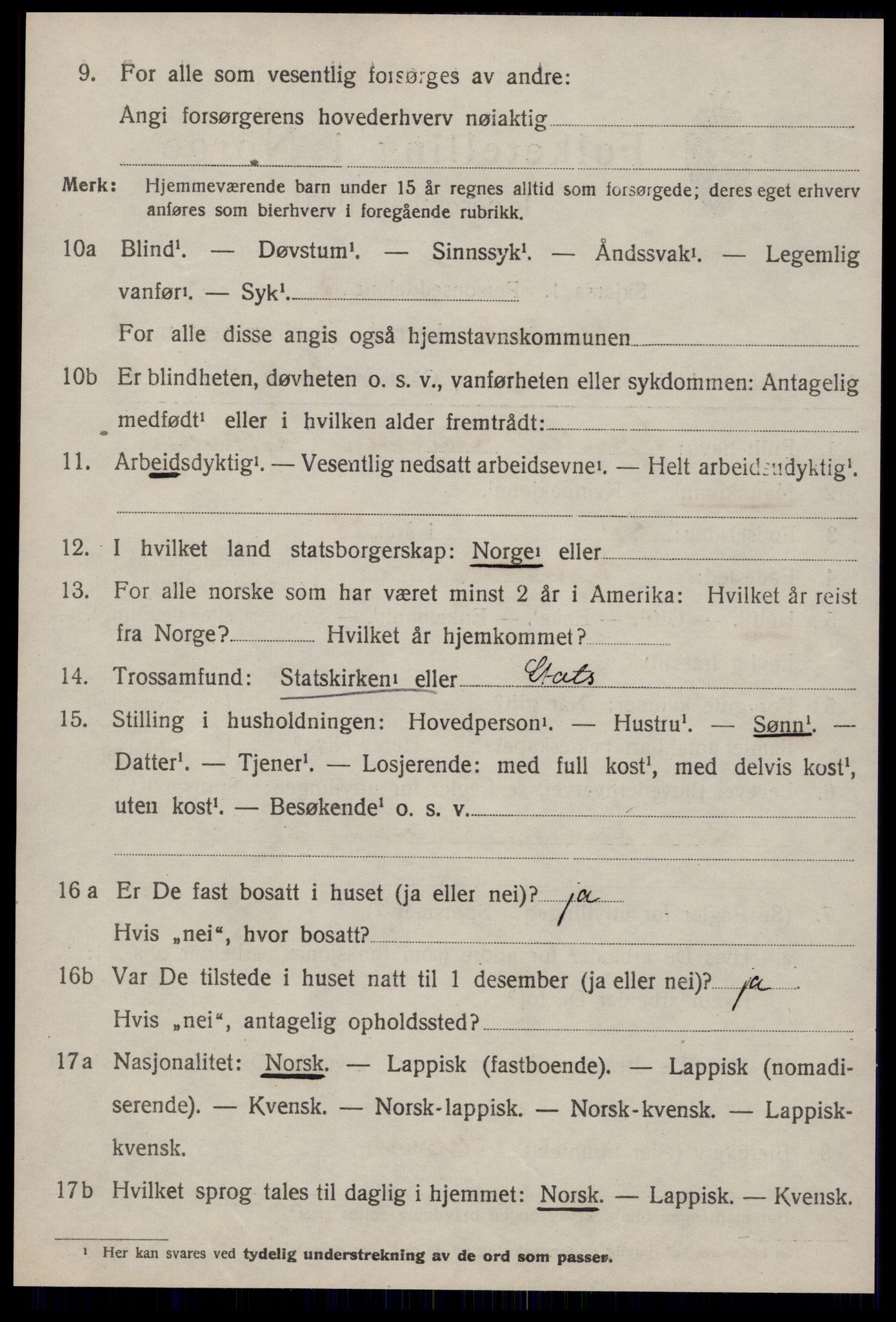 SAT, 1920 census for Malvik, 1920, p. 2277