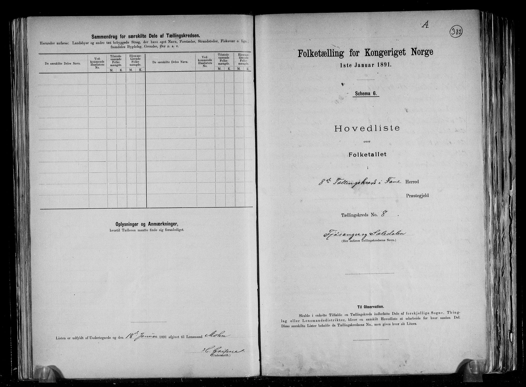 RA, 1891 census for 1249 Fana, 1891, p. 18