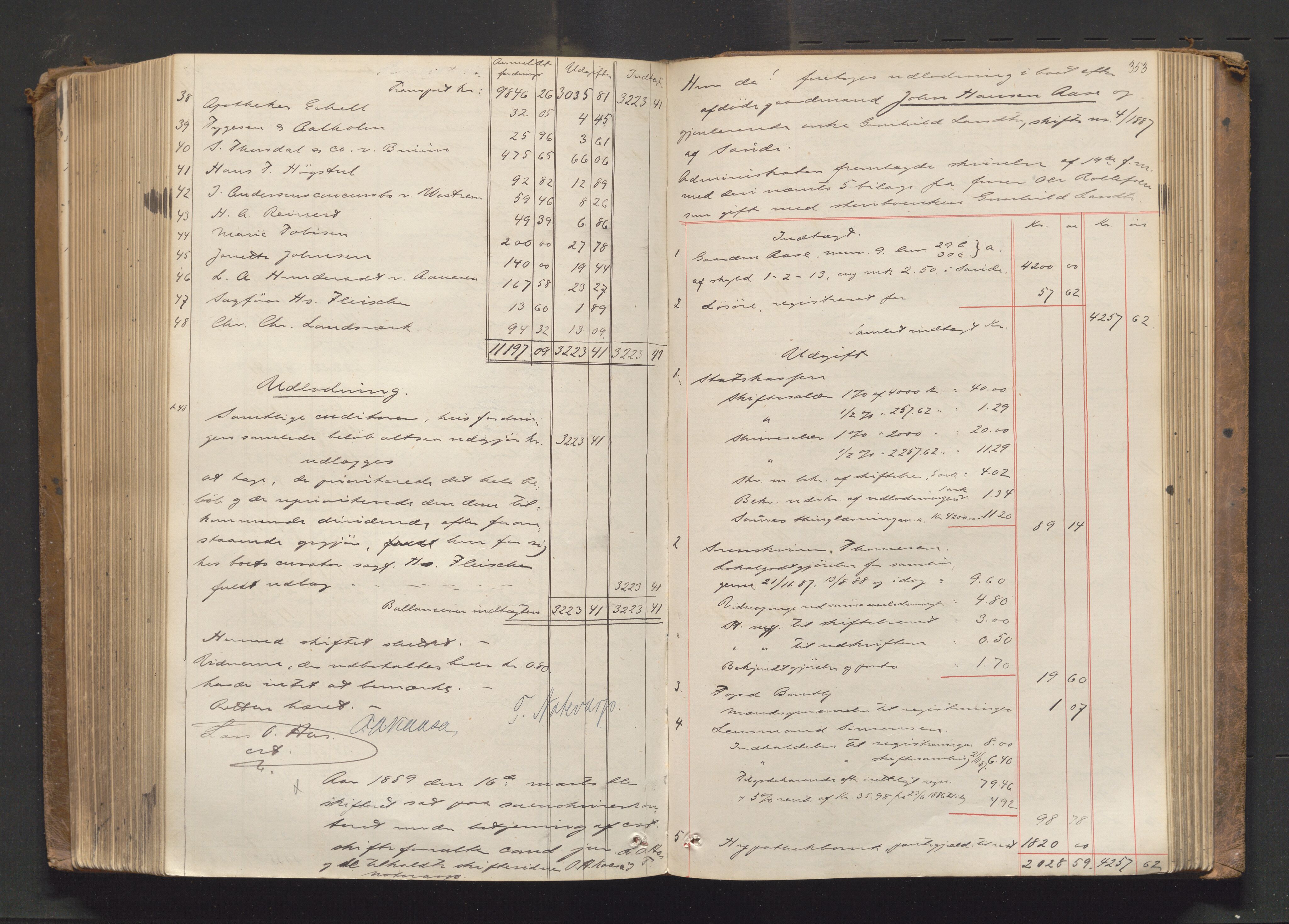 Nedre Telemark sorenskriveri, AV/SAKO-A-135/H/Hb/Hbe/L0003: Skifteutlodningsprotokoll, 1878-1892, p. 352b-353a