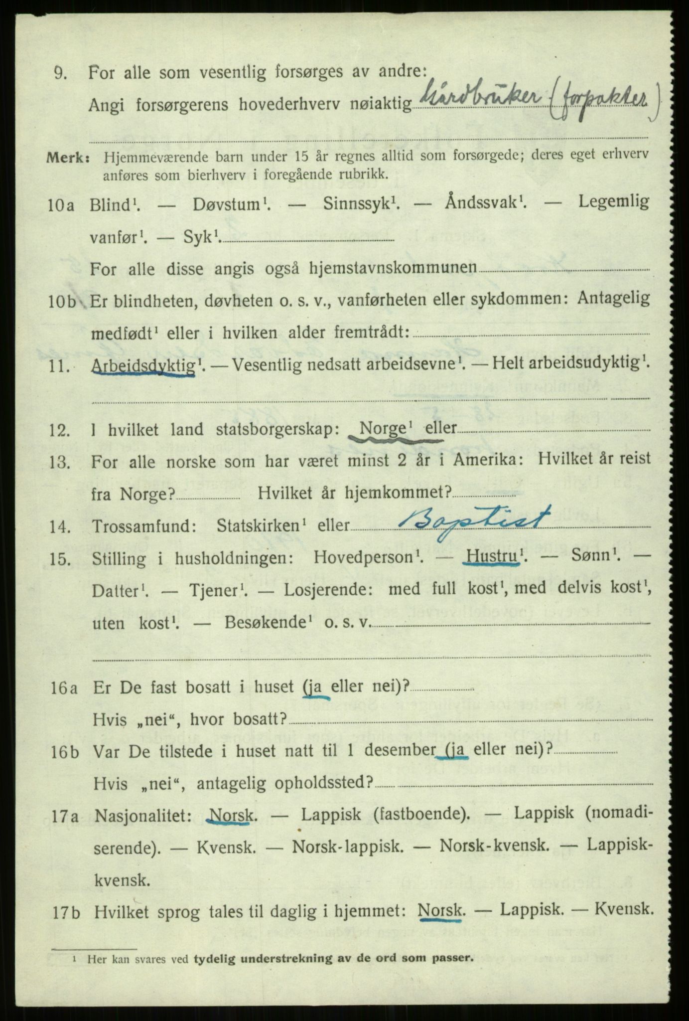 SATØ, 1920 census for Kvæfjord, 1920, p. 6916