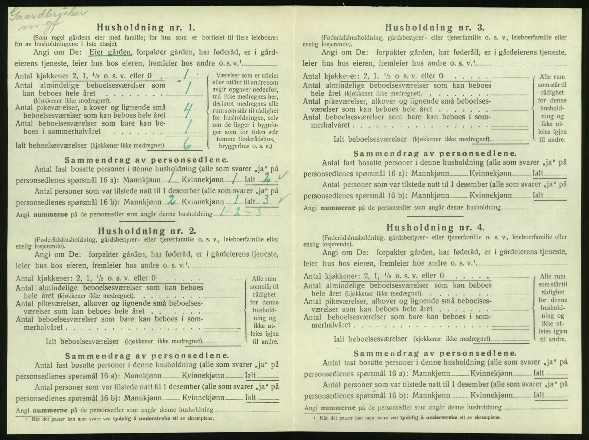 SAT, 1920 census for Velfjord, 1920, p. 538