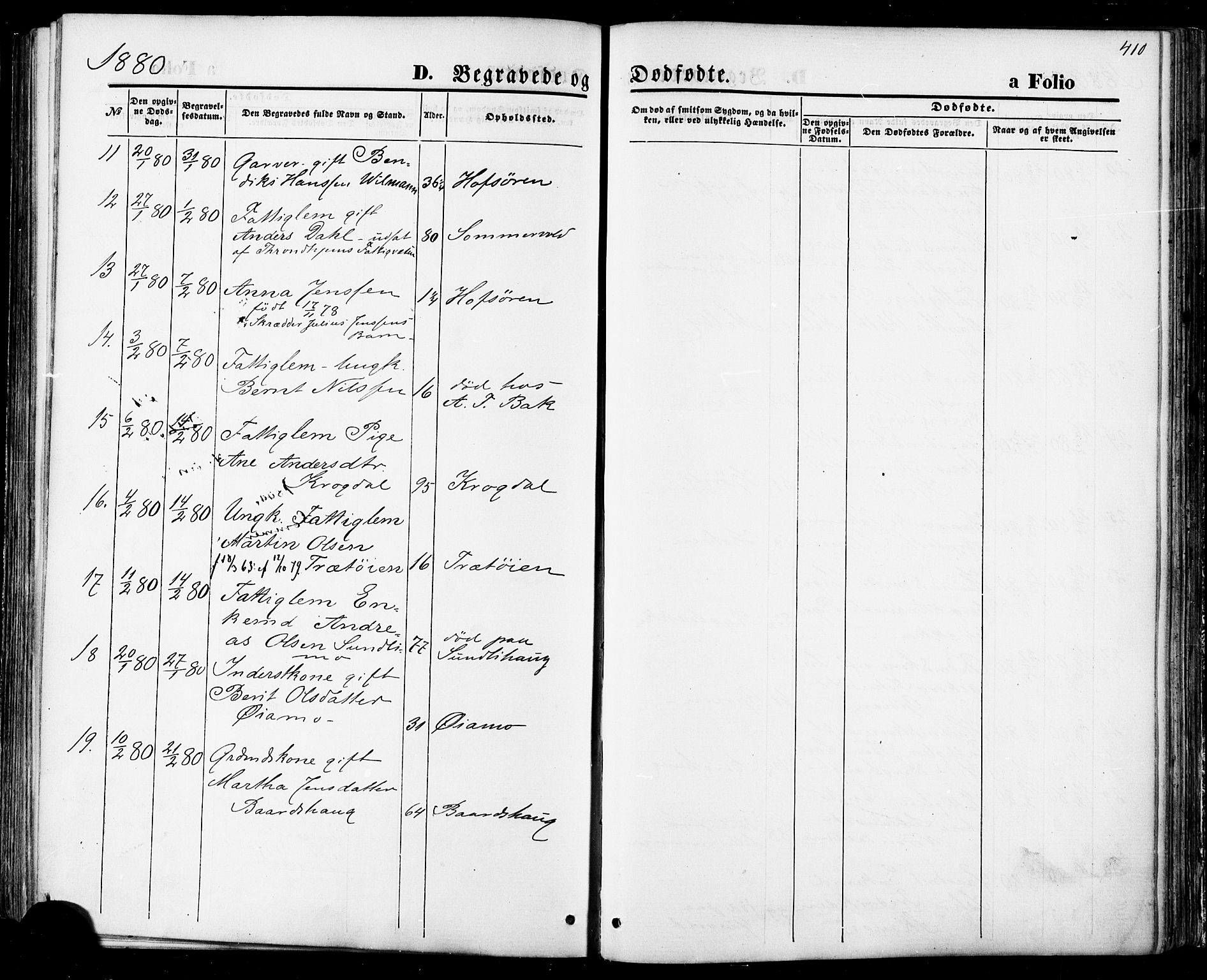 Ministerialprotokoller, klokkerbøker og fødselsregistre - Sør-Trøndelag, SAT/A-1456/668/L0807: Parish register (official) no. 668A07, 1870-1880, p. 410