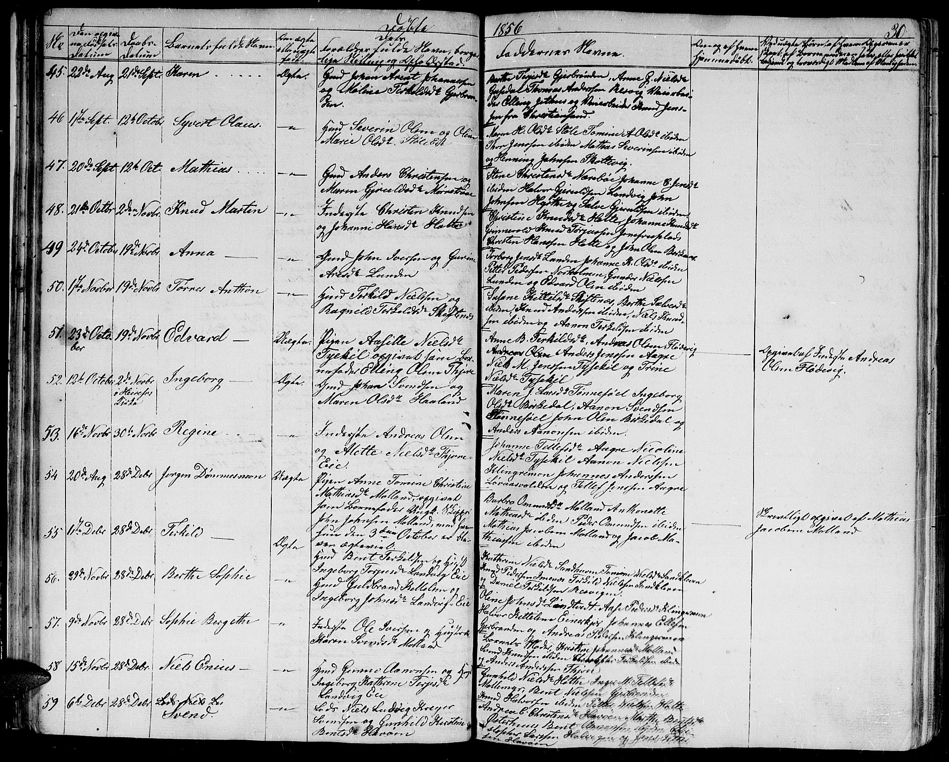 Hommedal sokneprestkontor, AV/SAK-1111-0023/F/Fb/Fbb/L0005: Parish register (copy) no. B 5, 1850-1869, p. 30