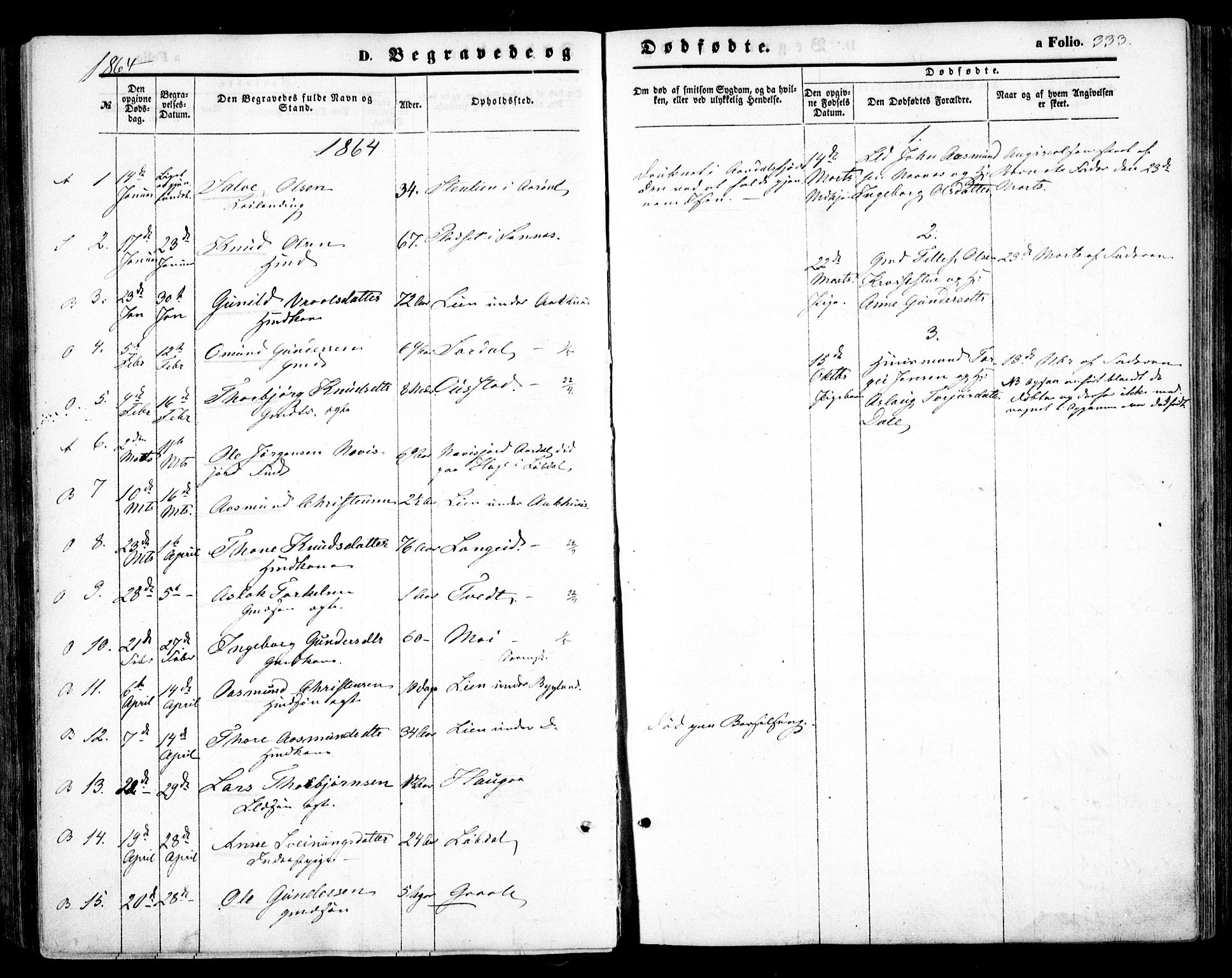 Bygland sokneprestkontor, SAK/1111-0006/F/Fa/Fab/L0005: Parish register (official) no. A 5, 1859-1873, p. 333
