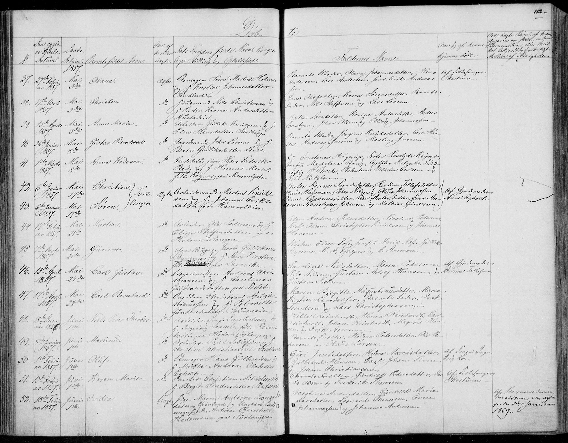 Skoger kirkebøker, AV/SAKO-A-59/F/Fa/L0003: Parish register (official) no. I 3, 1842-1861, p. 102