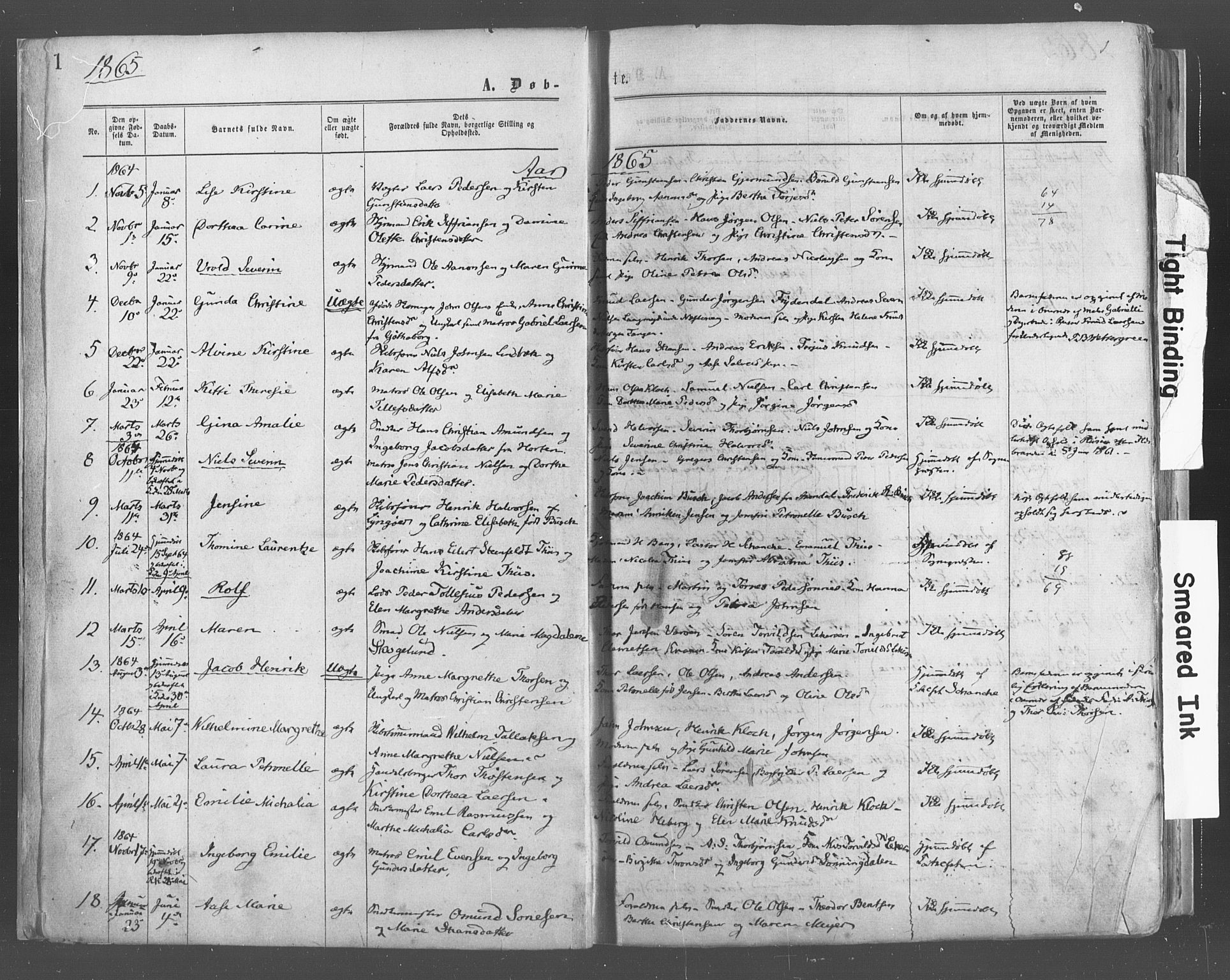 Risør sokneprestkontor, SAK/1111-0035/F/Fa/L0004: Parish register (official) no. A 4, 1865-1882, p. 1