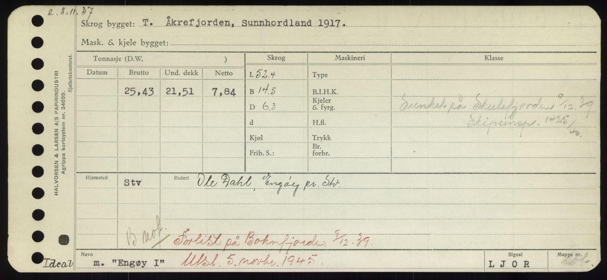 Sjøfartsdirektoratet med forløpere, Skipsmålingen, RA/S-1627/H/Hd/L0009: Fartøy, E, p. 433