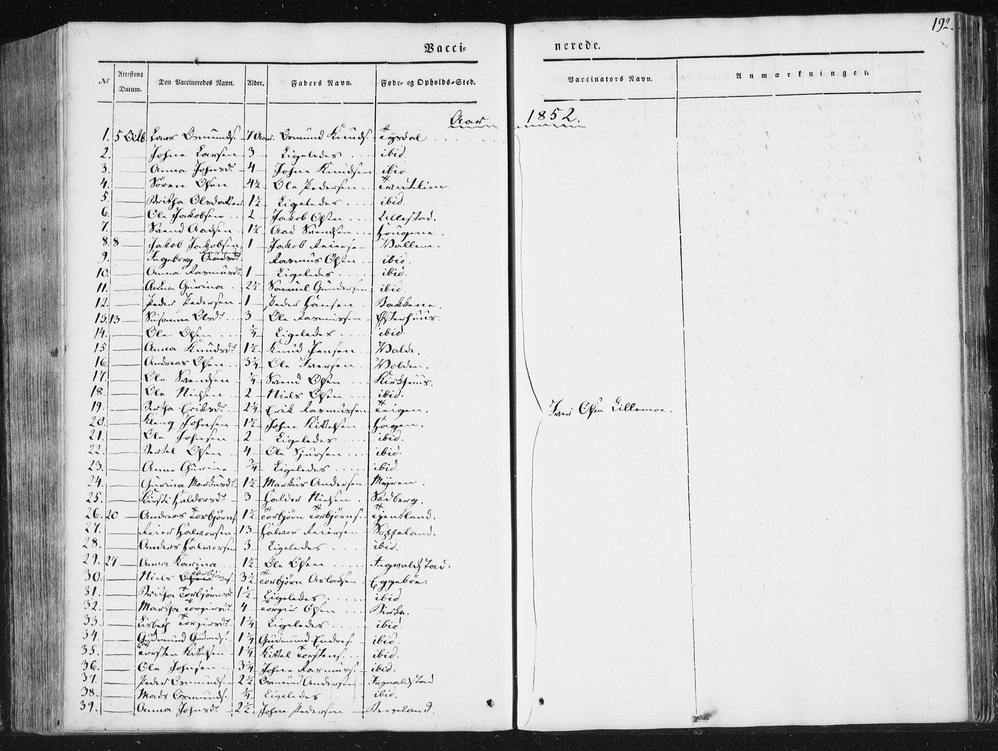 Hjelmeland sokneprestkontor, AV/SAST-A-101843/01/IV/L0008: Parish register (official) no. A 8, 1842-1861, p. 192