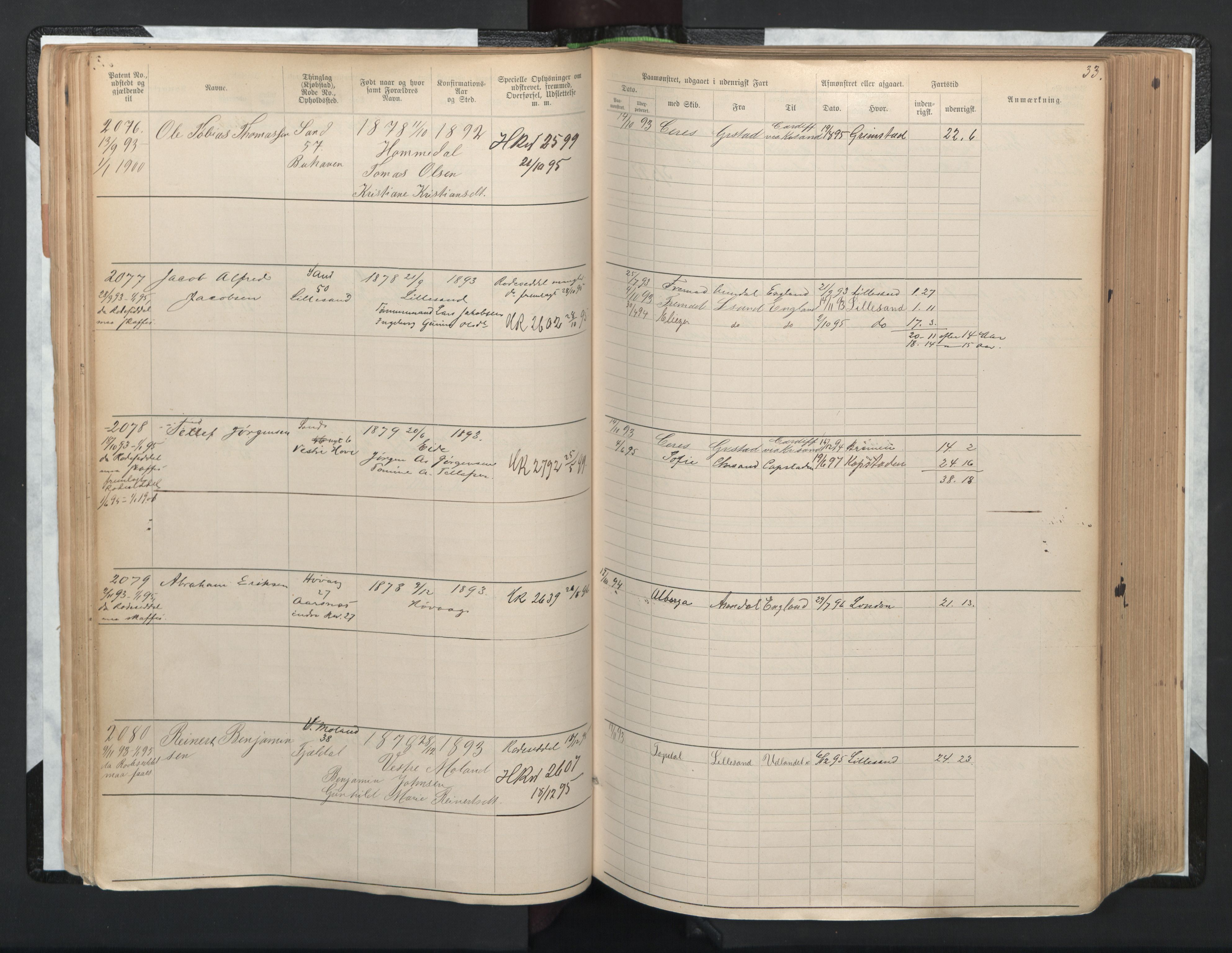 Lillesand mønstringskrets, AV/SAK-2031-0014/F/Fa/L0005: Annotasjonsrulle nr 1921-3502 med register, G-2, 1890-1948, p. 62
