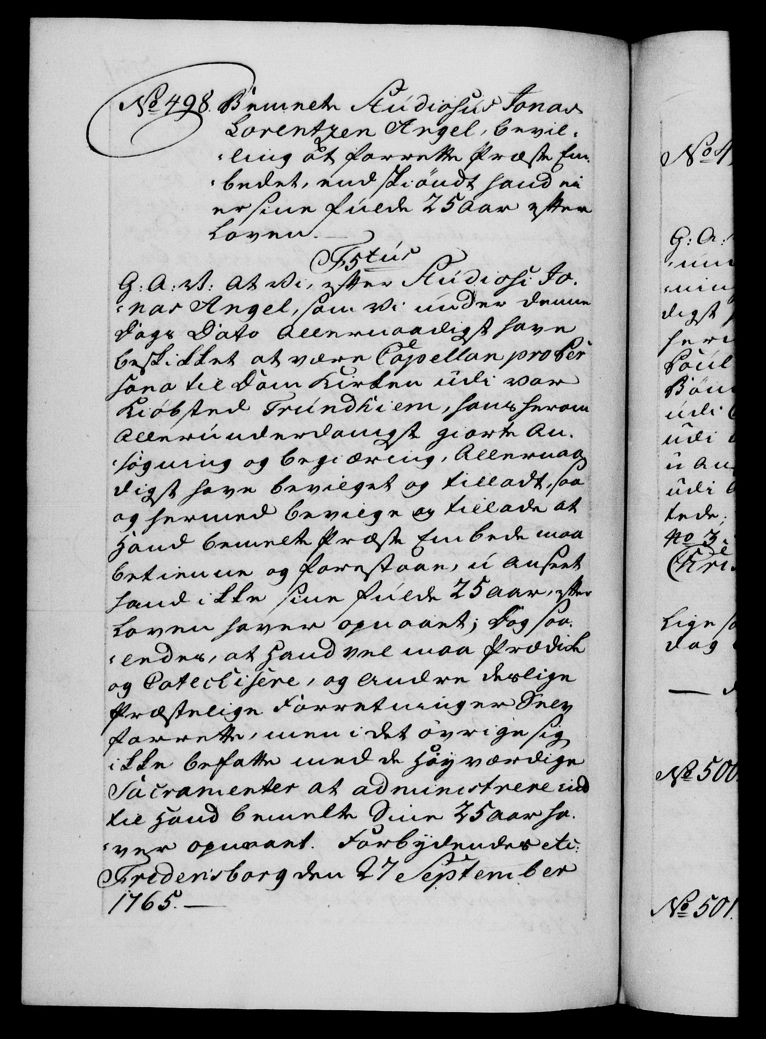 Danske Kanselli 1572-1799, AV/RA-EA-3023/F/Fc/Fca/Fcaa/L0042: Norske registre, 1763-1766, p. 731b