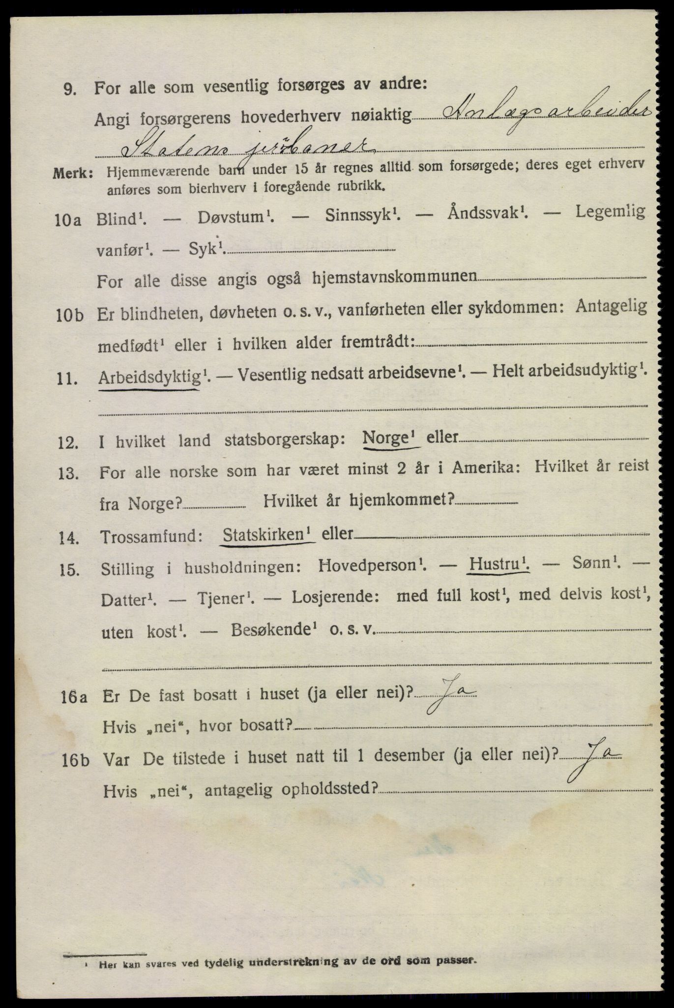 SAKO, 1920 census for Lunde, 1920, p. 3400