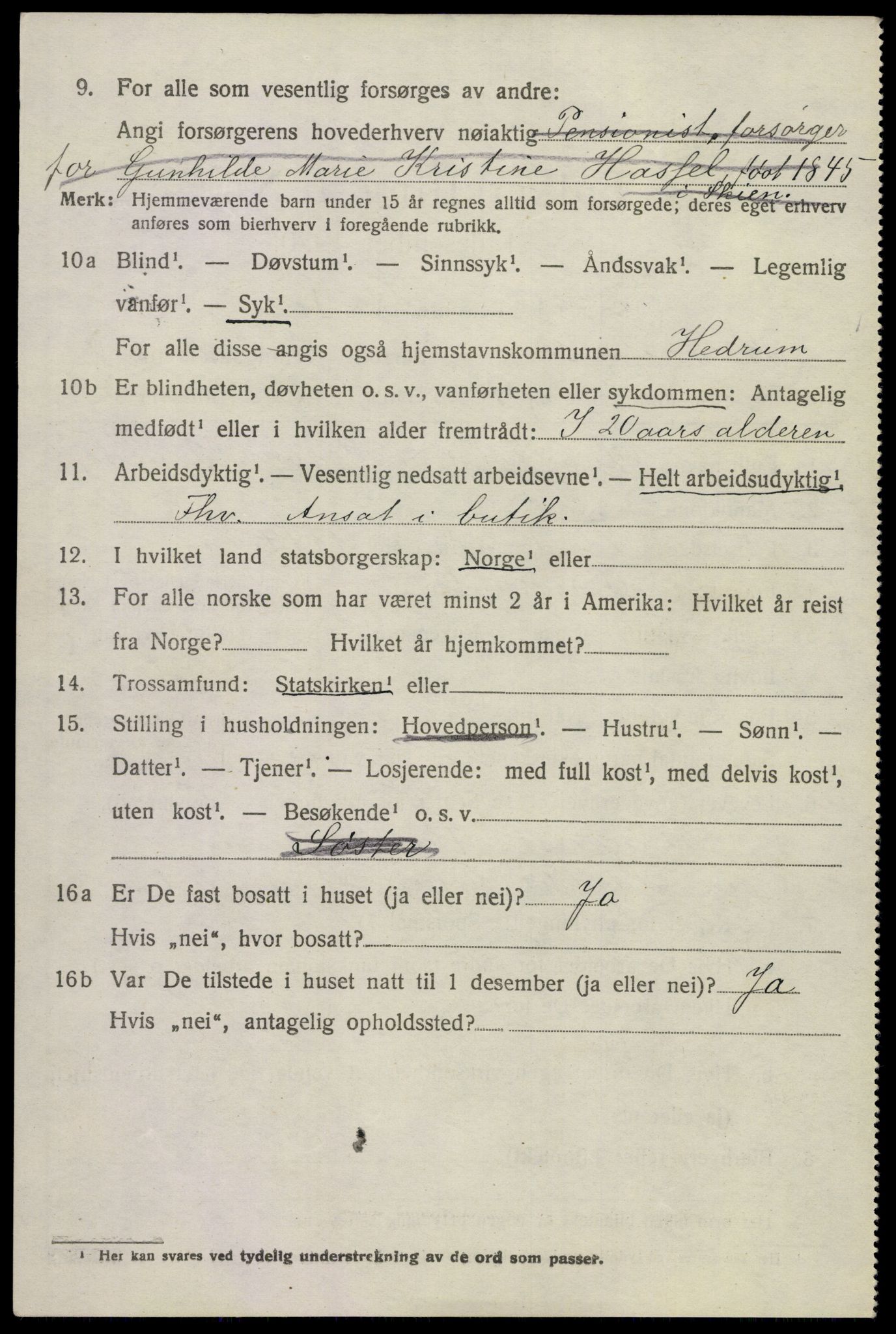 SAKO, 1920 census for Hedrum, 1920, p. 2512