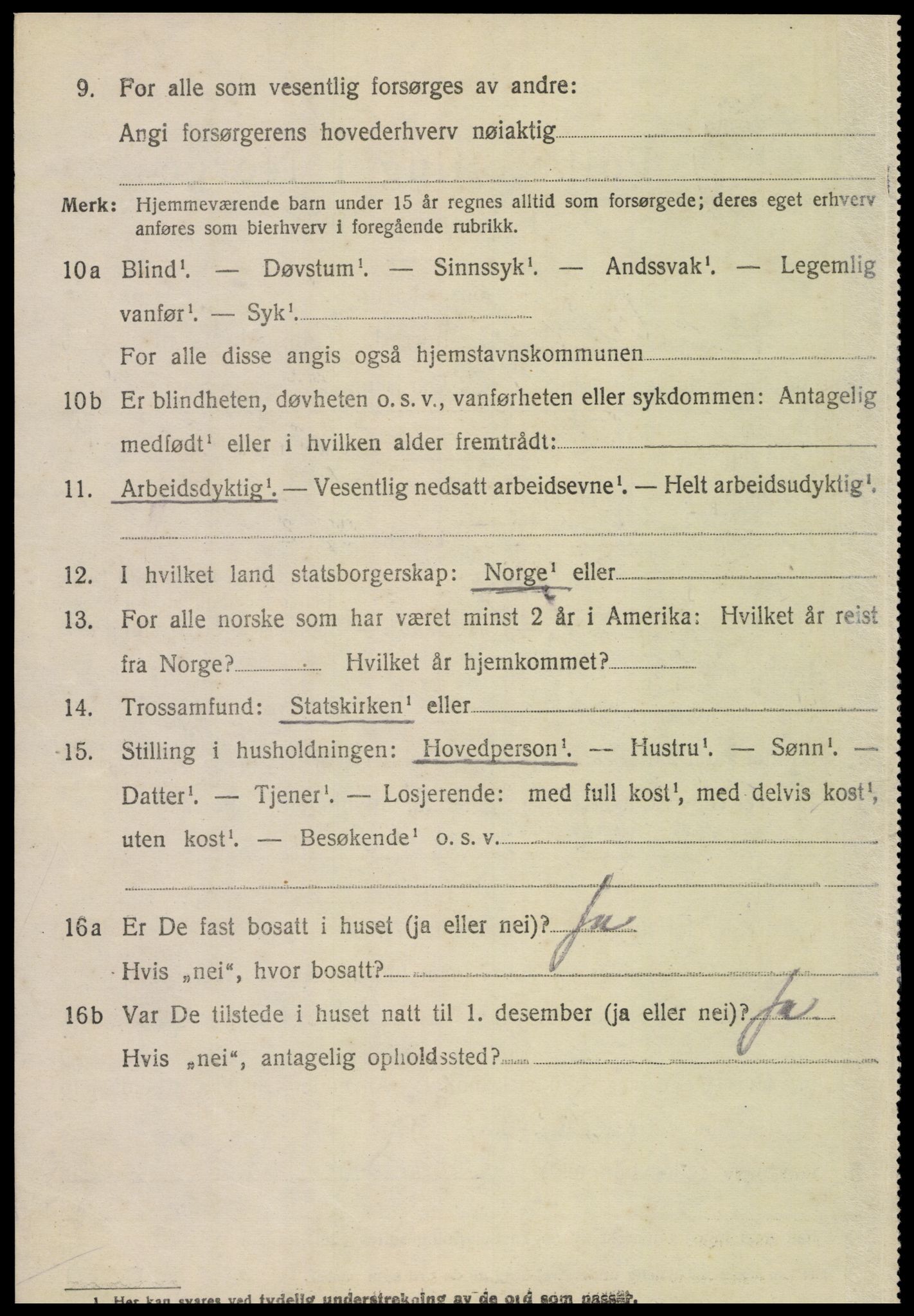 SAT, 1920 census for Veøy, 1920, p. 4156