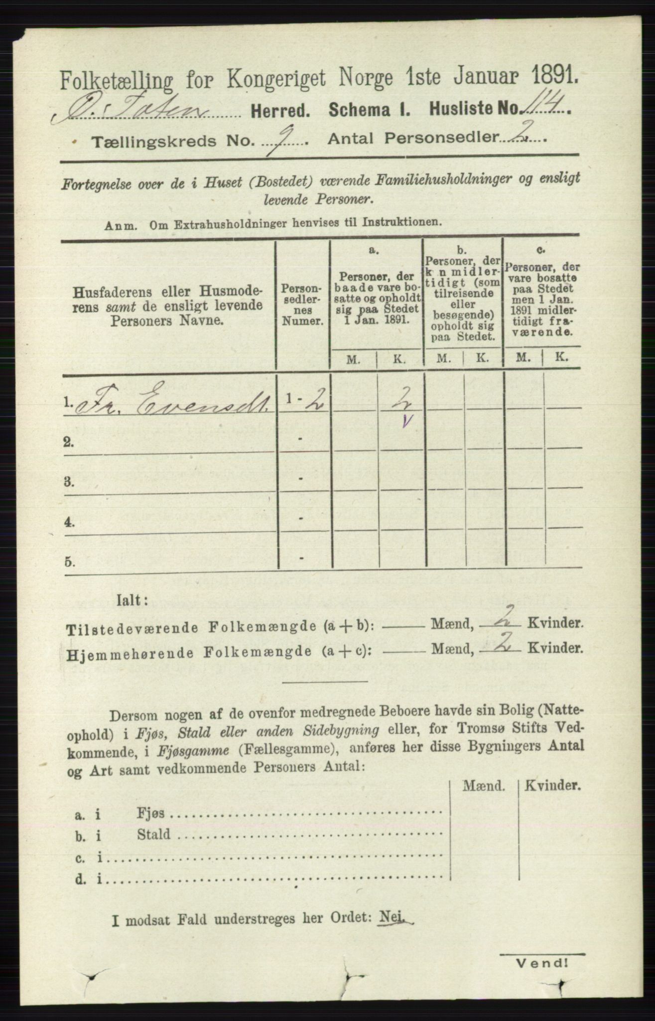 RA, 1891 census for 0528 Østre Toten, 1891, p. 5642