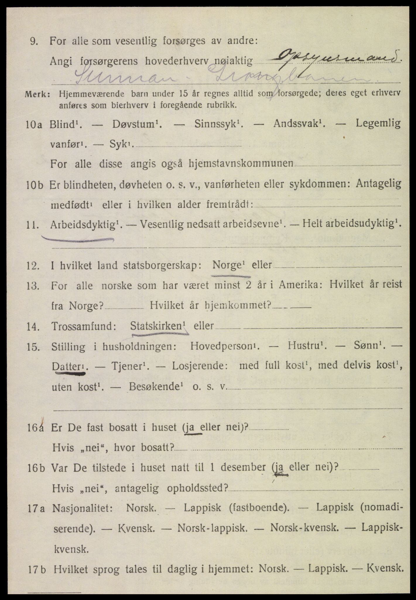 SAT, 1920 census for Stod, 1920, p. 1577