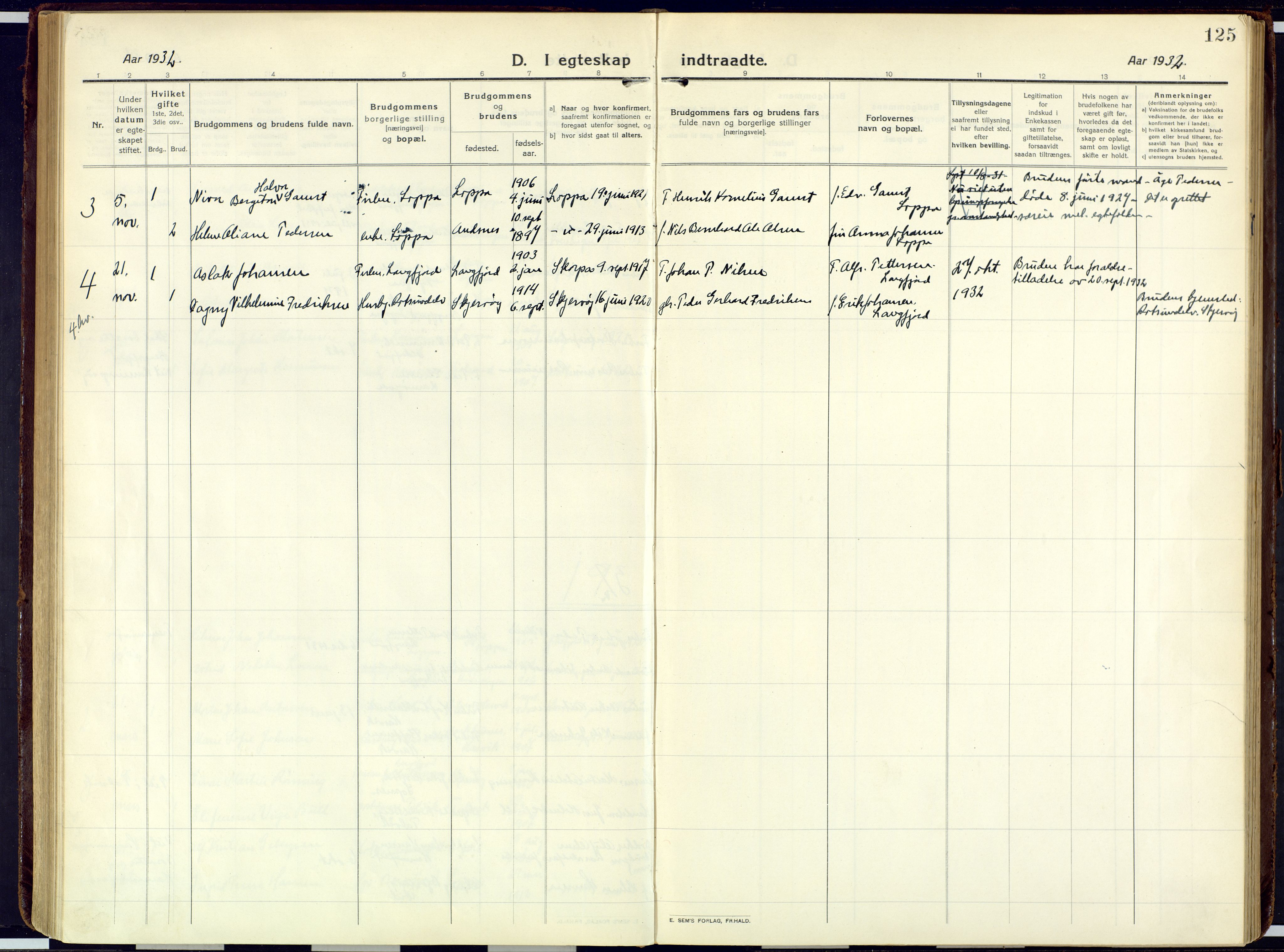 Loppa sokneprestkontor, SATØ/S-1339/H/Ha/L0013kirke: Parish register (official) no. 13, 1920-1932, p. 125