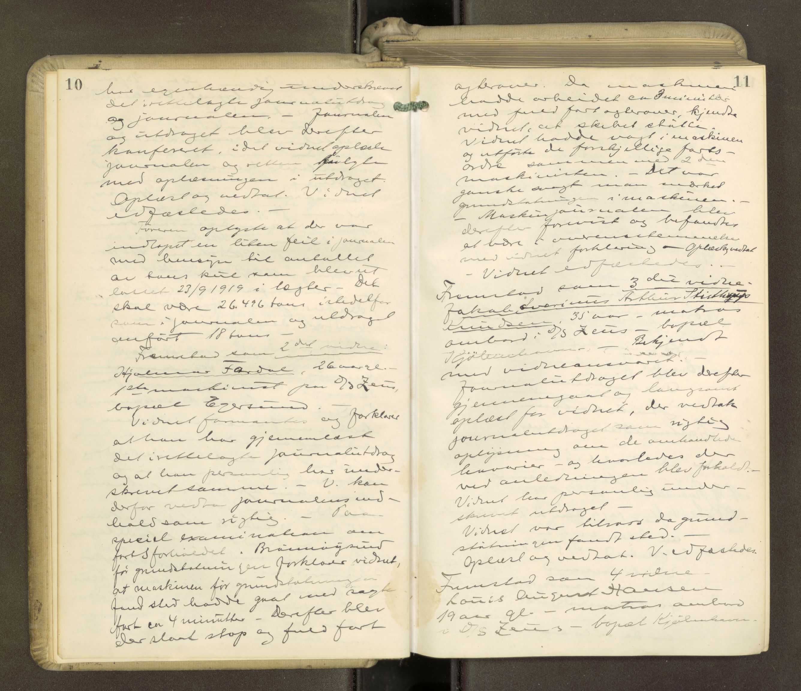 Brønnøy sorenskriveri, AV/SAT-A-4170/1/1/1B/L0001: Ekstrarettsprotokoll, 1919-1926, p. 10-11