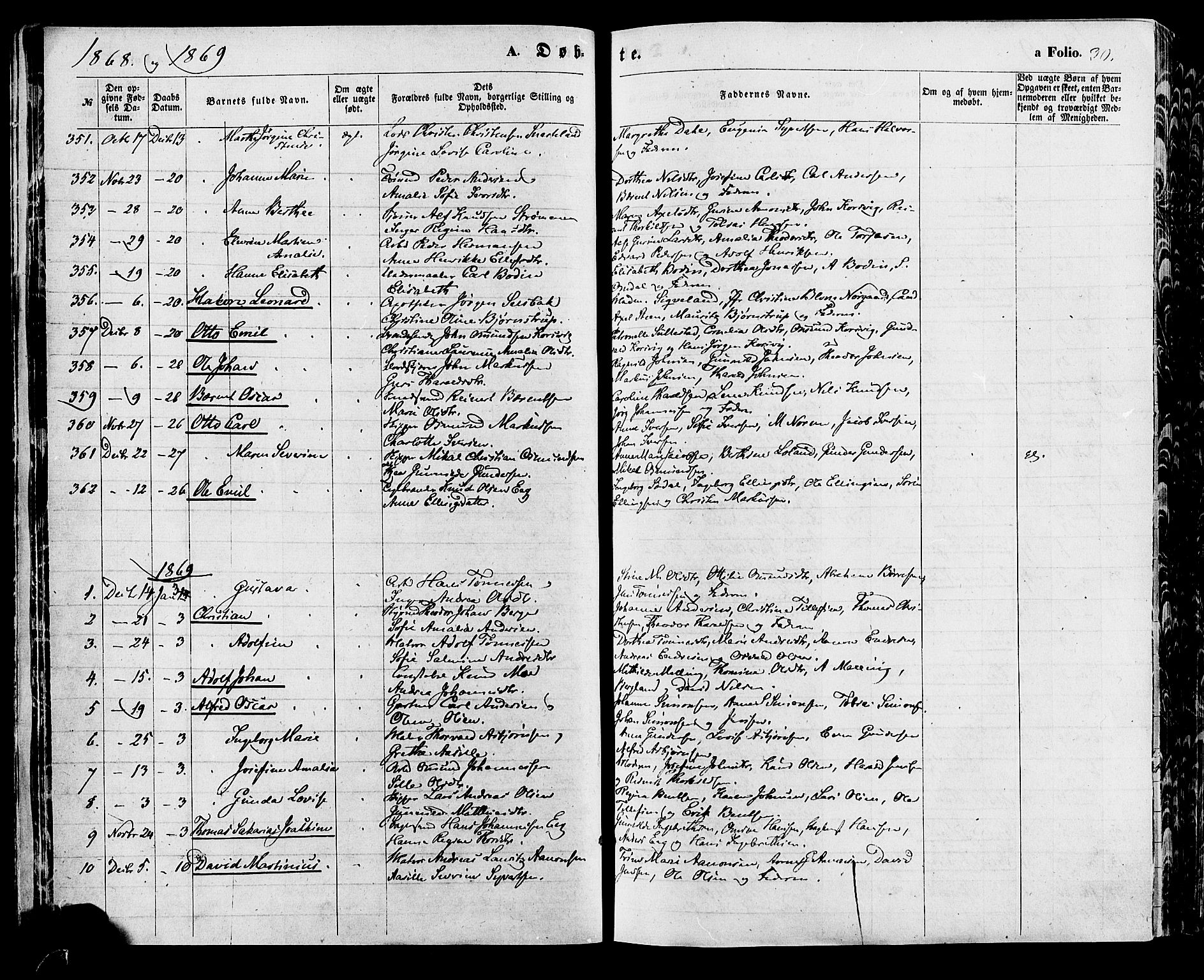 Kristiansand domprosti, SAK/1112-0006/F/Fa/L0015: Parish register (official) no. A 15, 1867-1880, p. 30