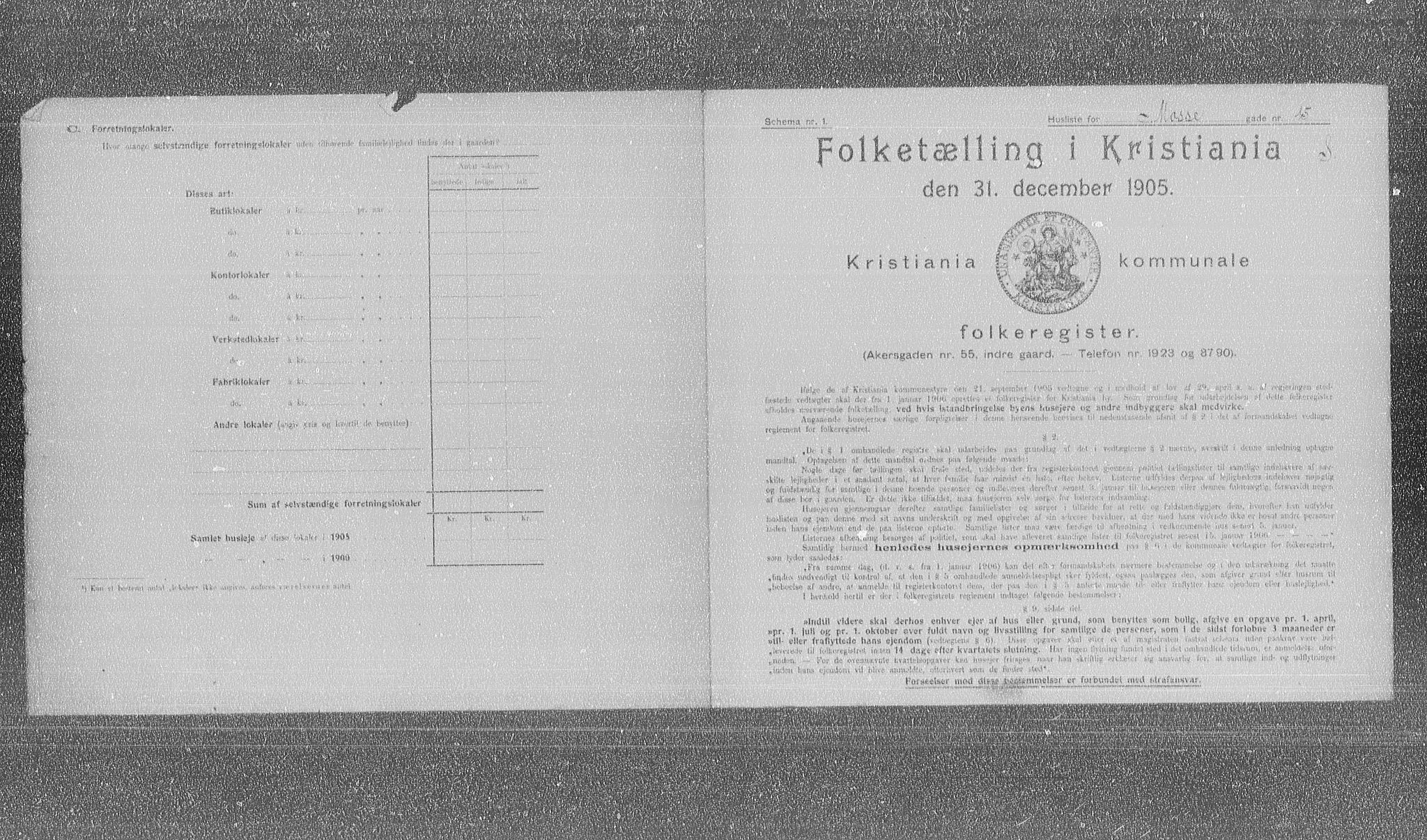 OBA, Municipal Census 1905 for Kristiania, 1905, p. 34603