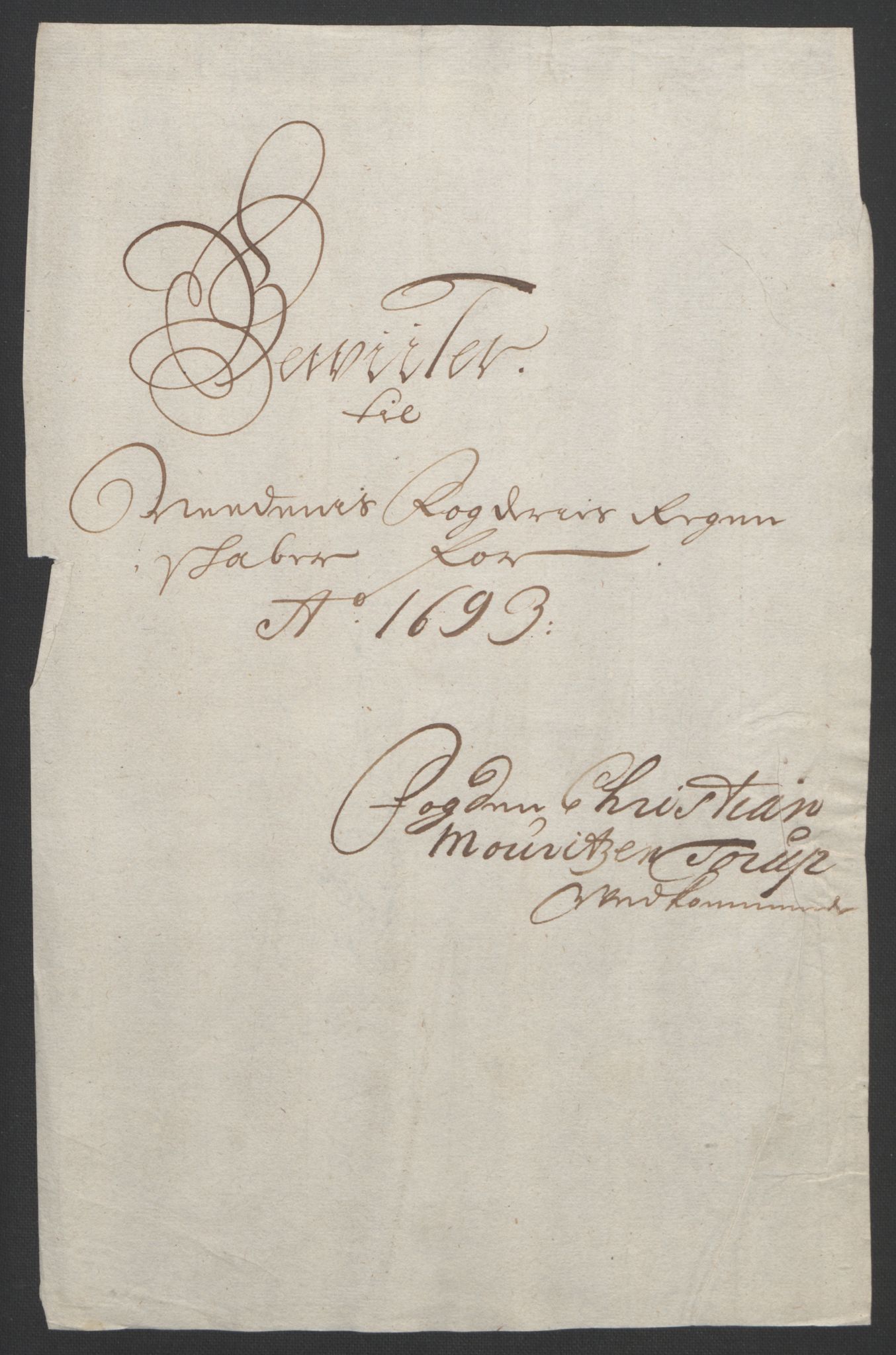 Rentekammeret inntil 1814, Reviderte regnskaper, Fogderegnskap, RA/EA-4092/R39/L2312: Fogderegnskap Nedenes, 1693-1695, p. 11