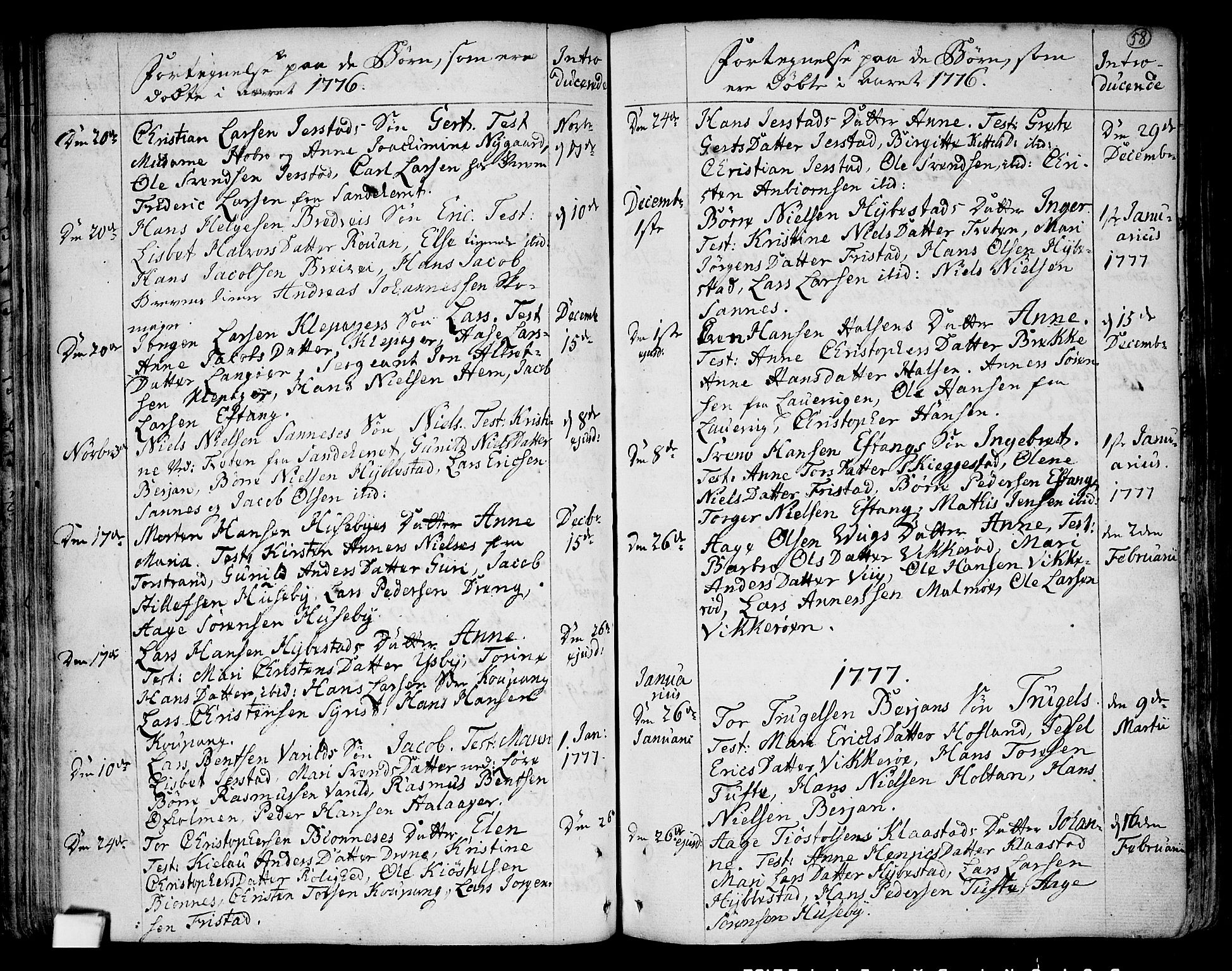 Tjølling kirkebøker, SAKO/A-60/F/Fa/L0003: Parish register (official) no. 3, 1735-1778, p. 58