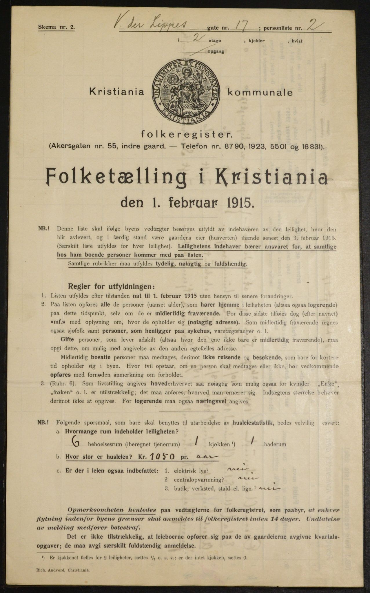 OBA, Municipal Census 1915 for Kristiania, 1915, p. 125982