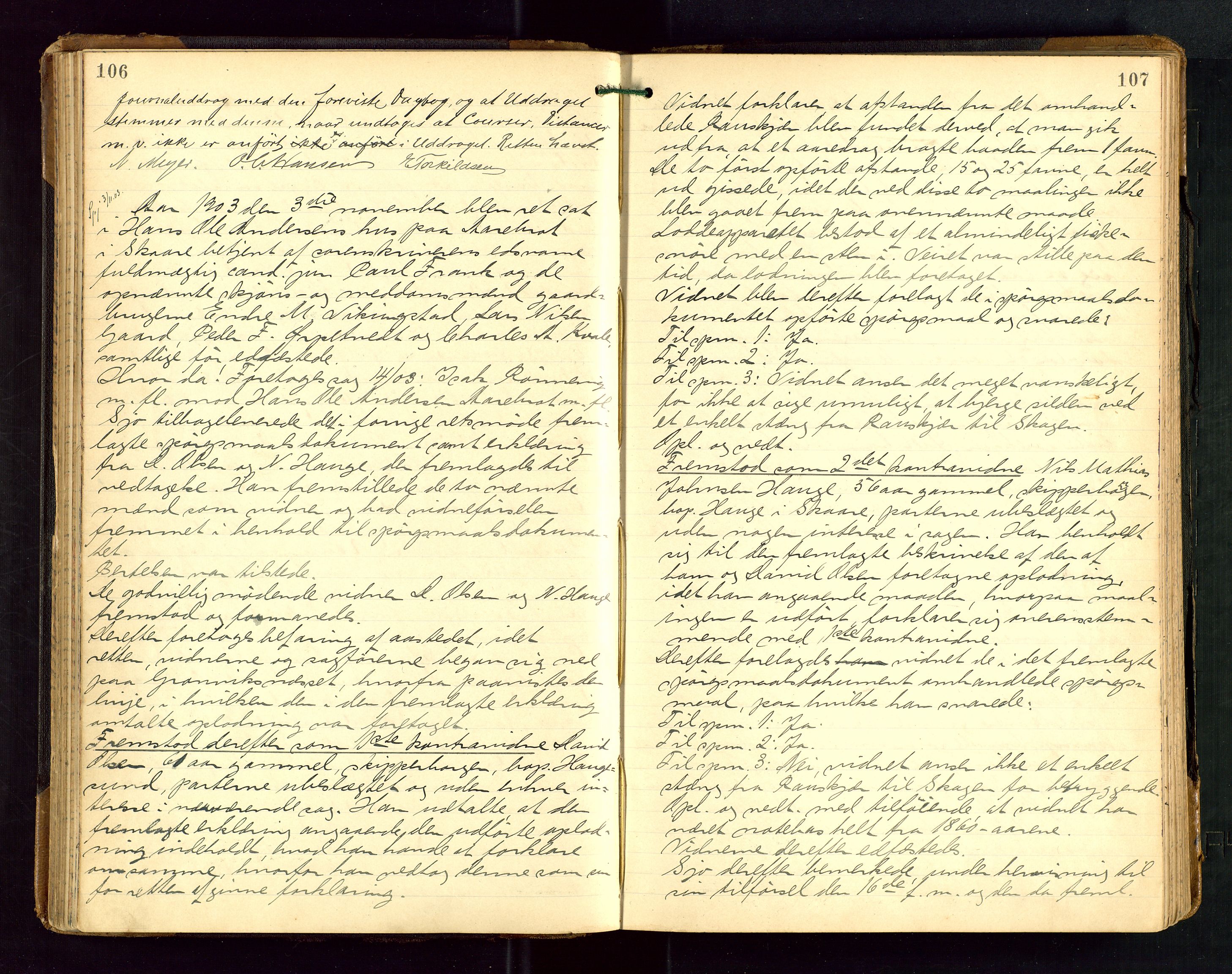 Karmsund sorenskriveri, AV/SAST-A-100311/01/I/IA/IABD/L0006: EKSTRARETTSPROTOKOLL, 1901-1911, p. 106-107
