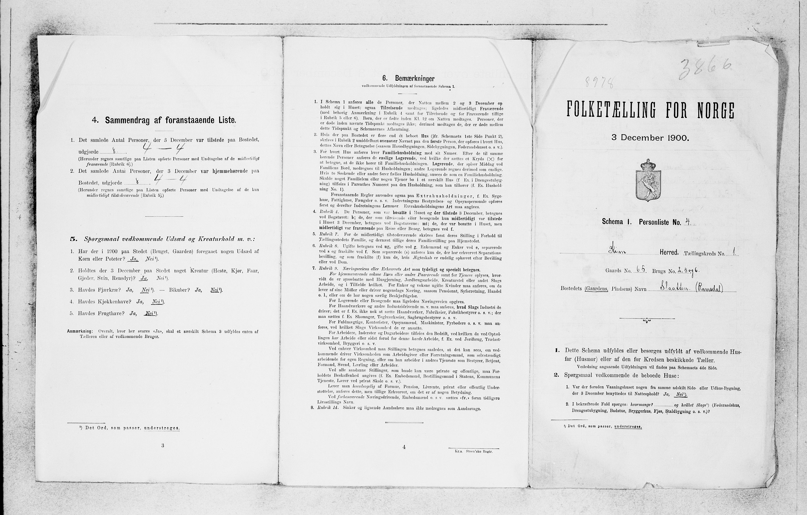 SAB, 1900 census for Kinn, 1900, p. 46