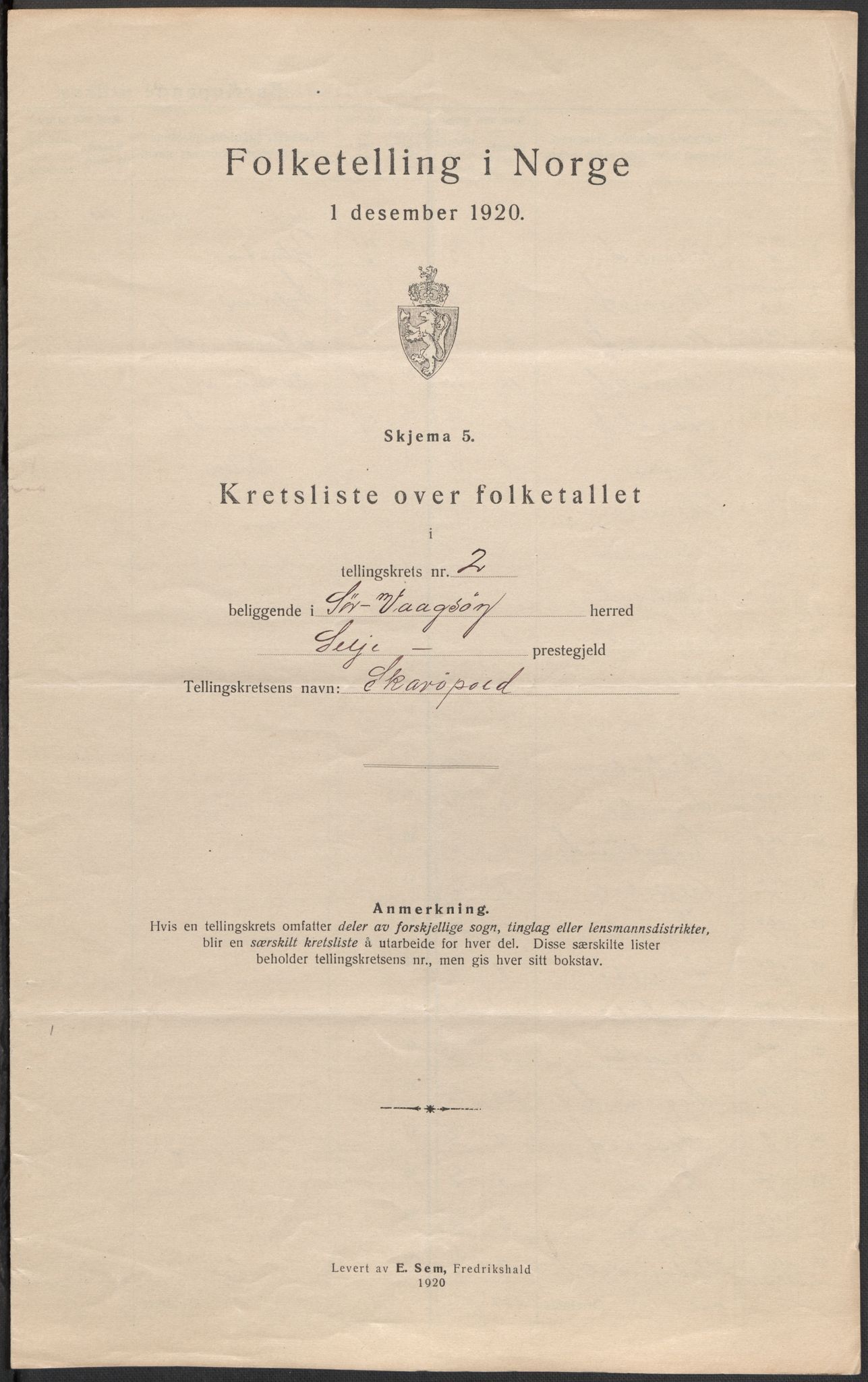 SAB, 1920 census for Sør-Vågsøy, 1920, p. 8