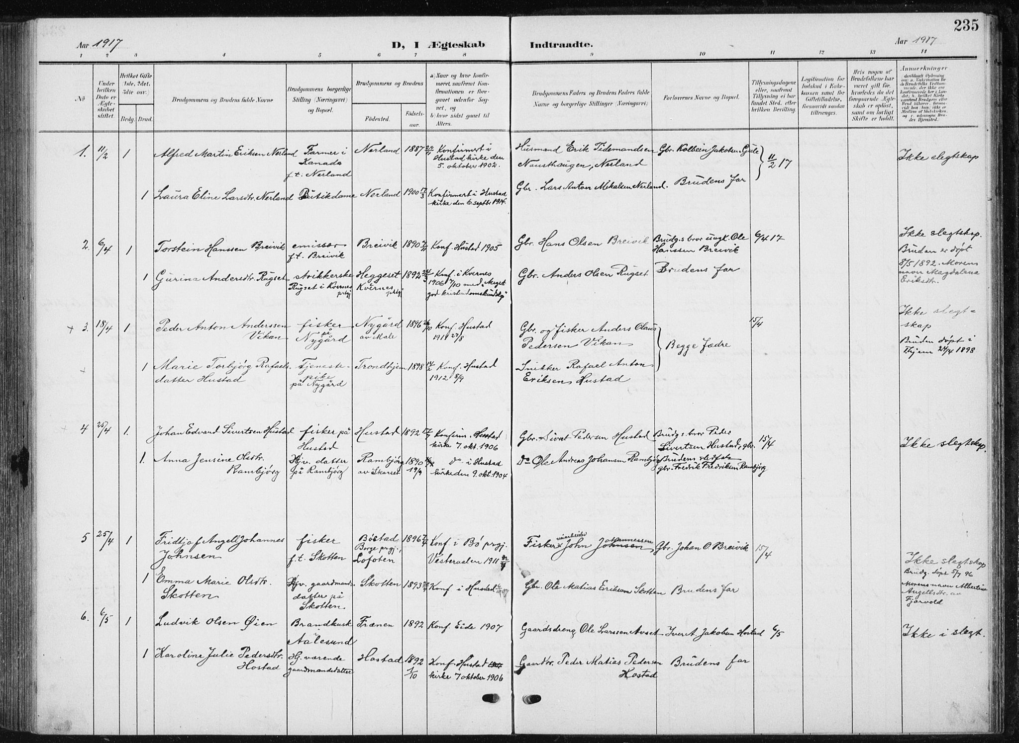 Ministerialprotokoller, klokkerbøker og fødselsregistre - Møre og Romsdal, AV/SAT-A-1454/567/L0784: Parish register (copy) no. 567C04, 1903-1938, p. 235