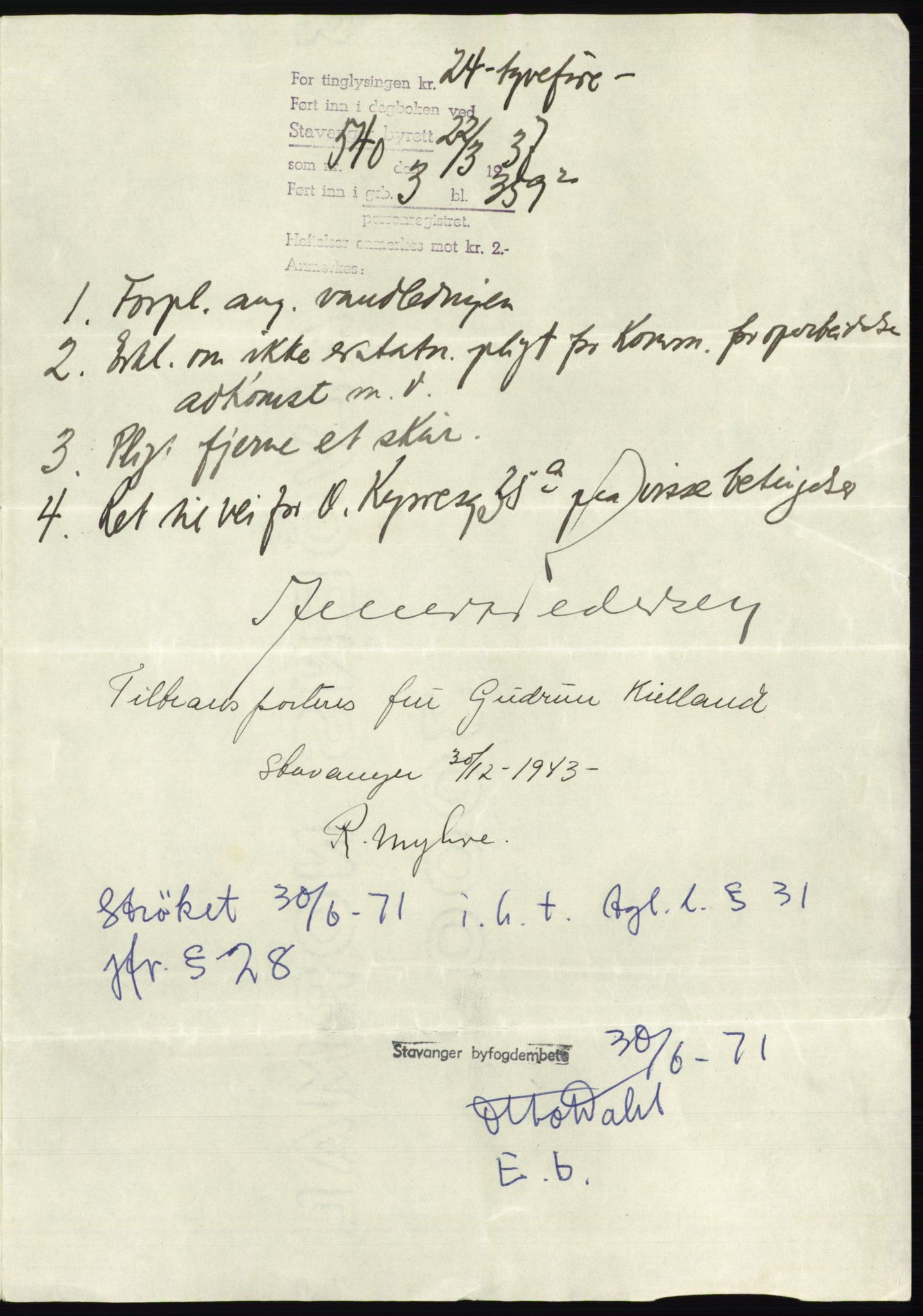 Stavanger byrett, AV/SAST-A-100455/002/G/Gb/L0033: Mortgage book, 1936-1950, Diary no: : 540/1937