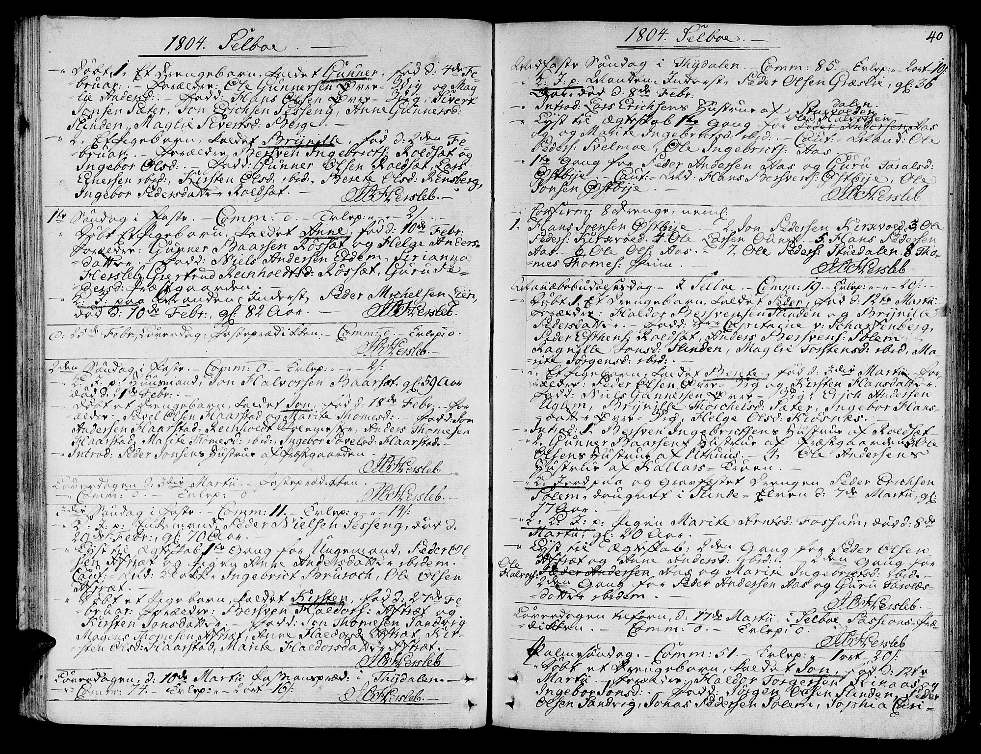 Ministerialprotokoller, klokkerbøker og fødselsregistre - Sør-Trøndelag, SAT/A-1456/695/L1140: Parish register (official) no. 695A03, 1801-1815, p. 40